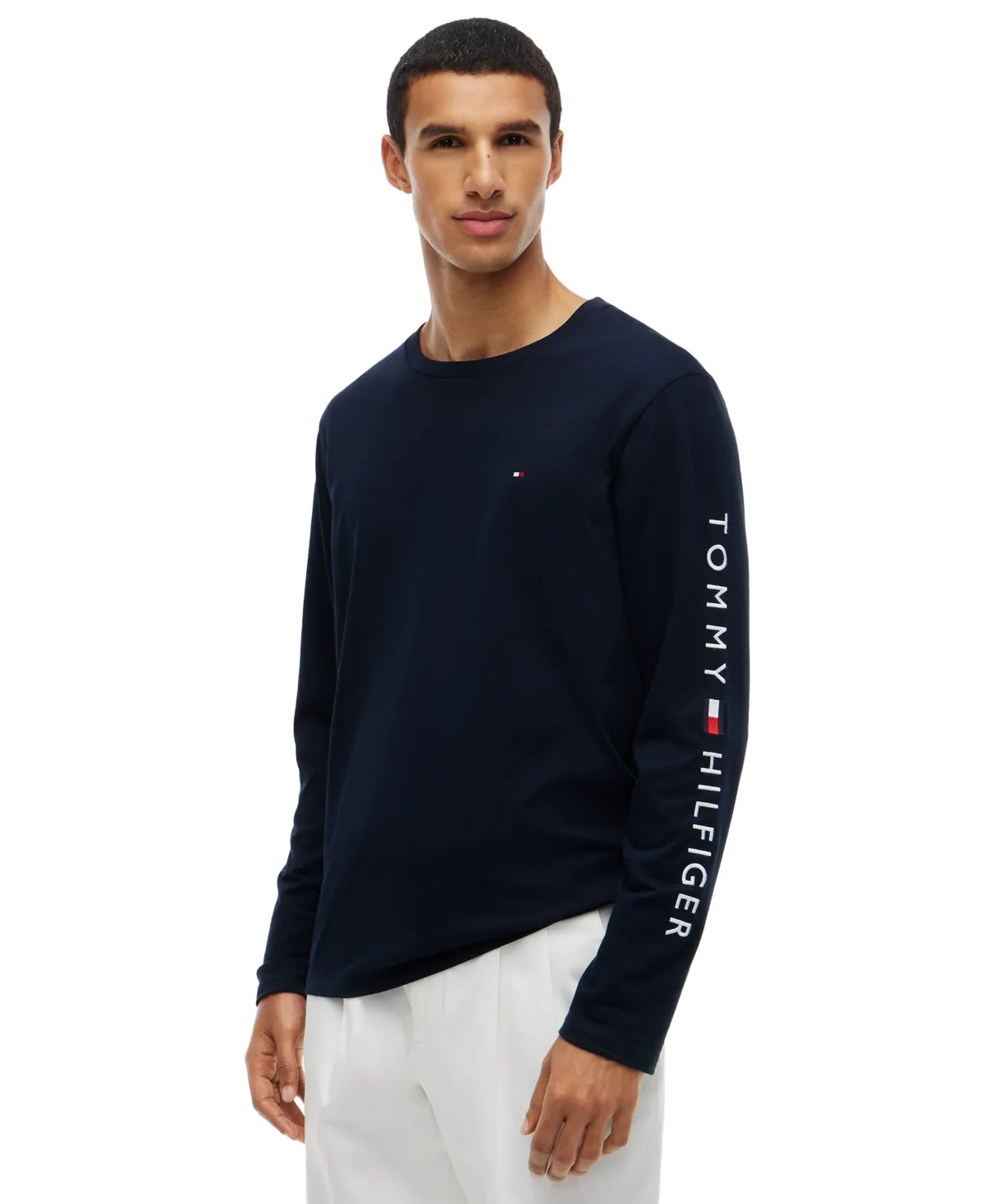 Long-Sleeve Logo Crewneck T-Shirt
