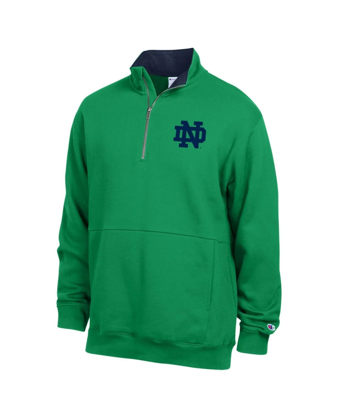 Notre Dame Fighting Irish Quarter-Zip Fleece Mock-Neck Hoodie by Champion