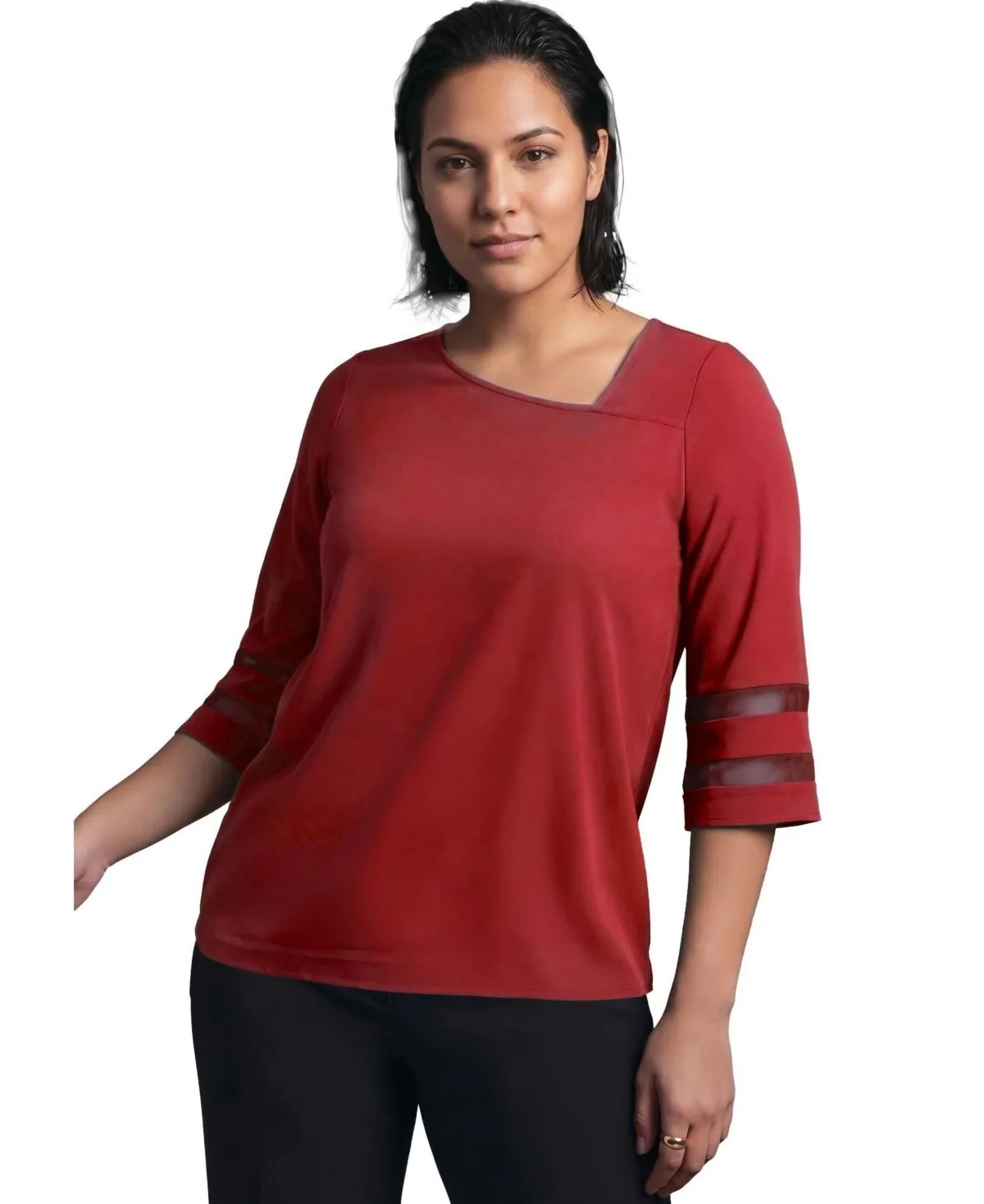 Sheer Bell Sleeve Tunic by Avenue