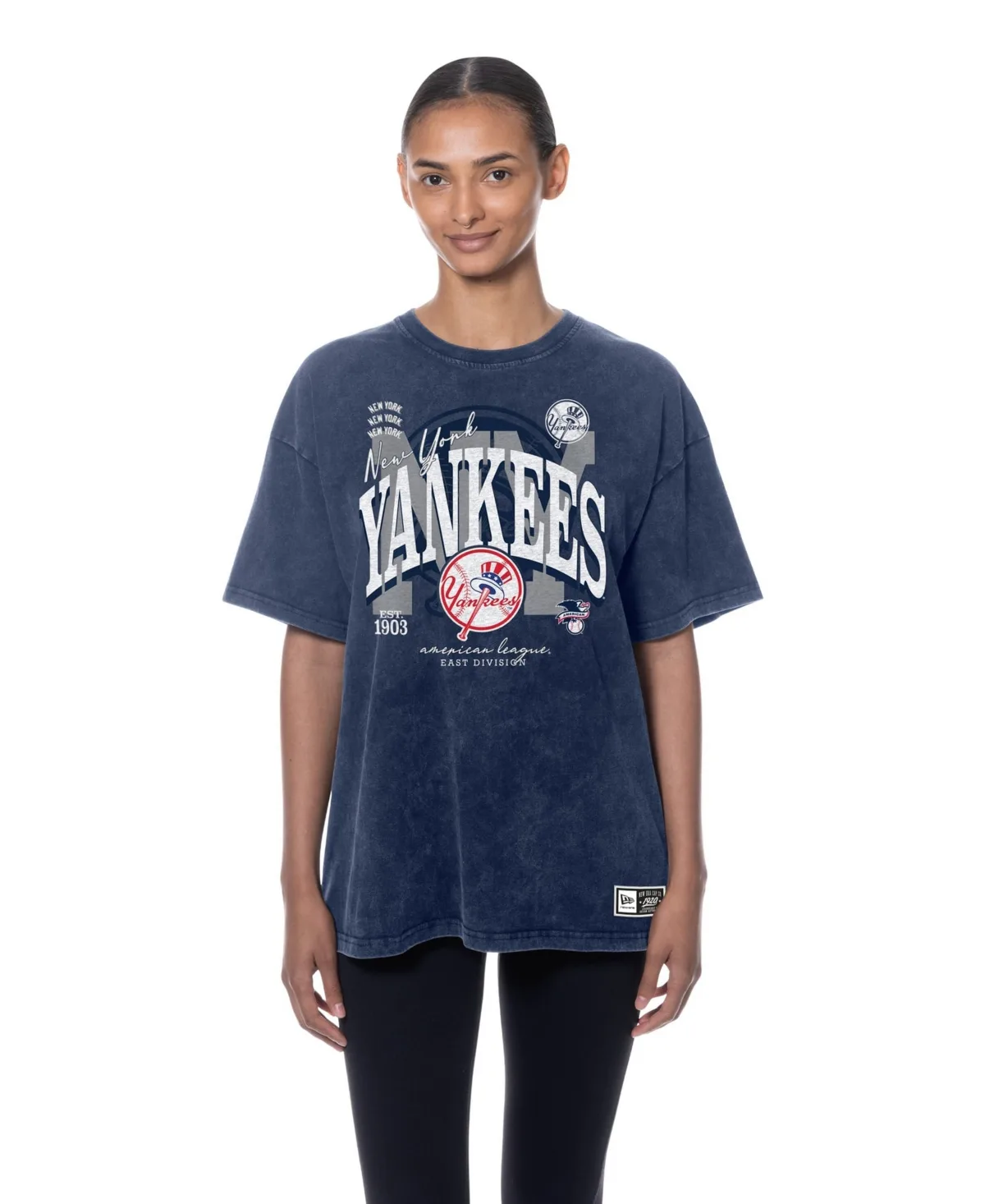 New York Yankees Throwback Mineral Wash Boyfriend T-Shirt by New Era
