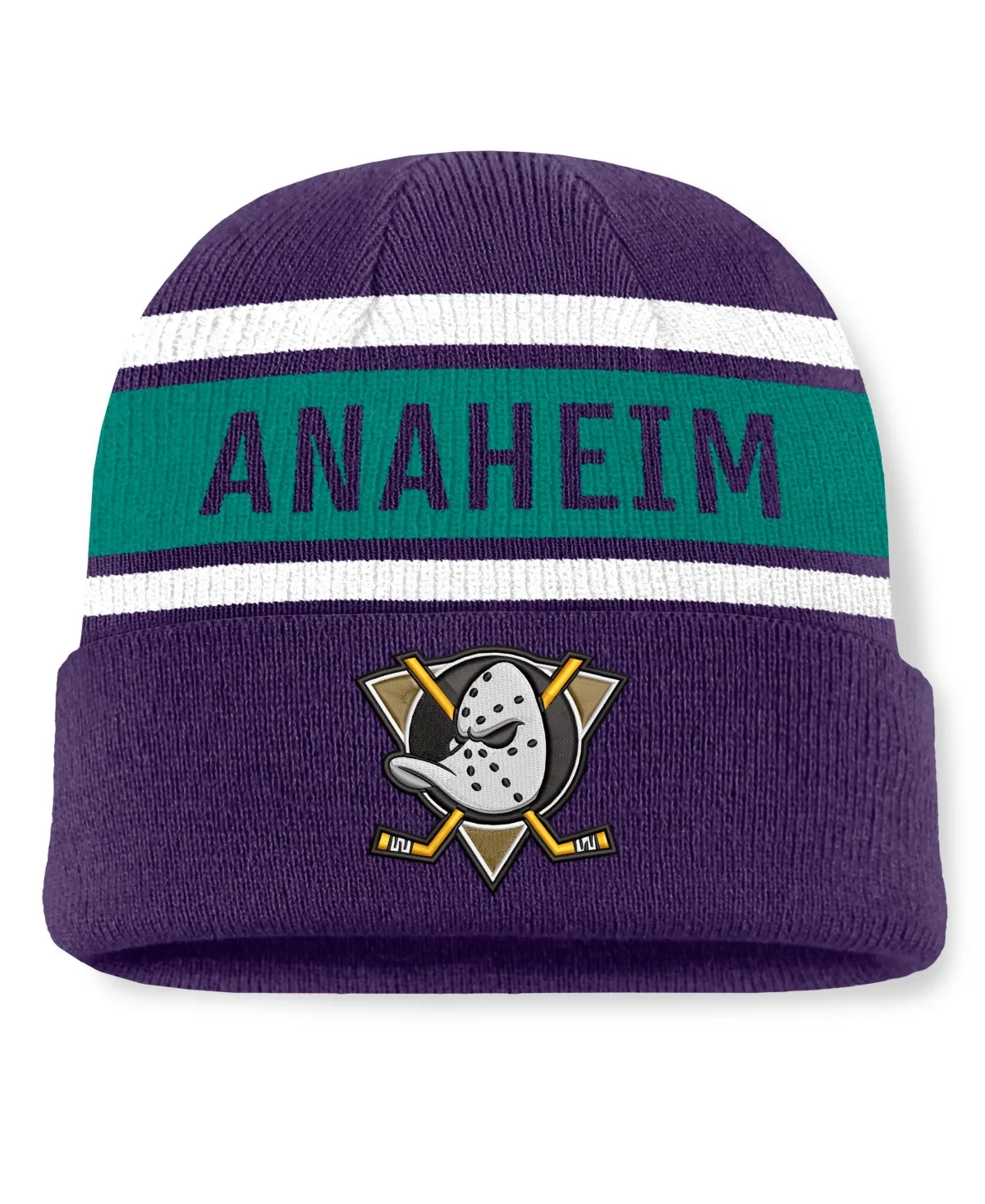 Anaheim Ducks Heritage Cuffed Knit Hat by Fanatics