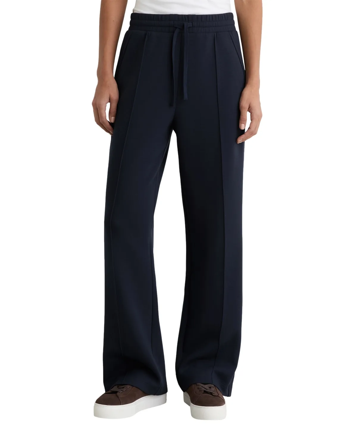Premium Interlock Wide-Leg Jogger Pants by Reiss