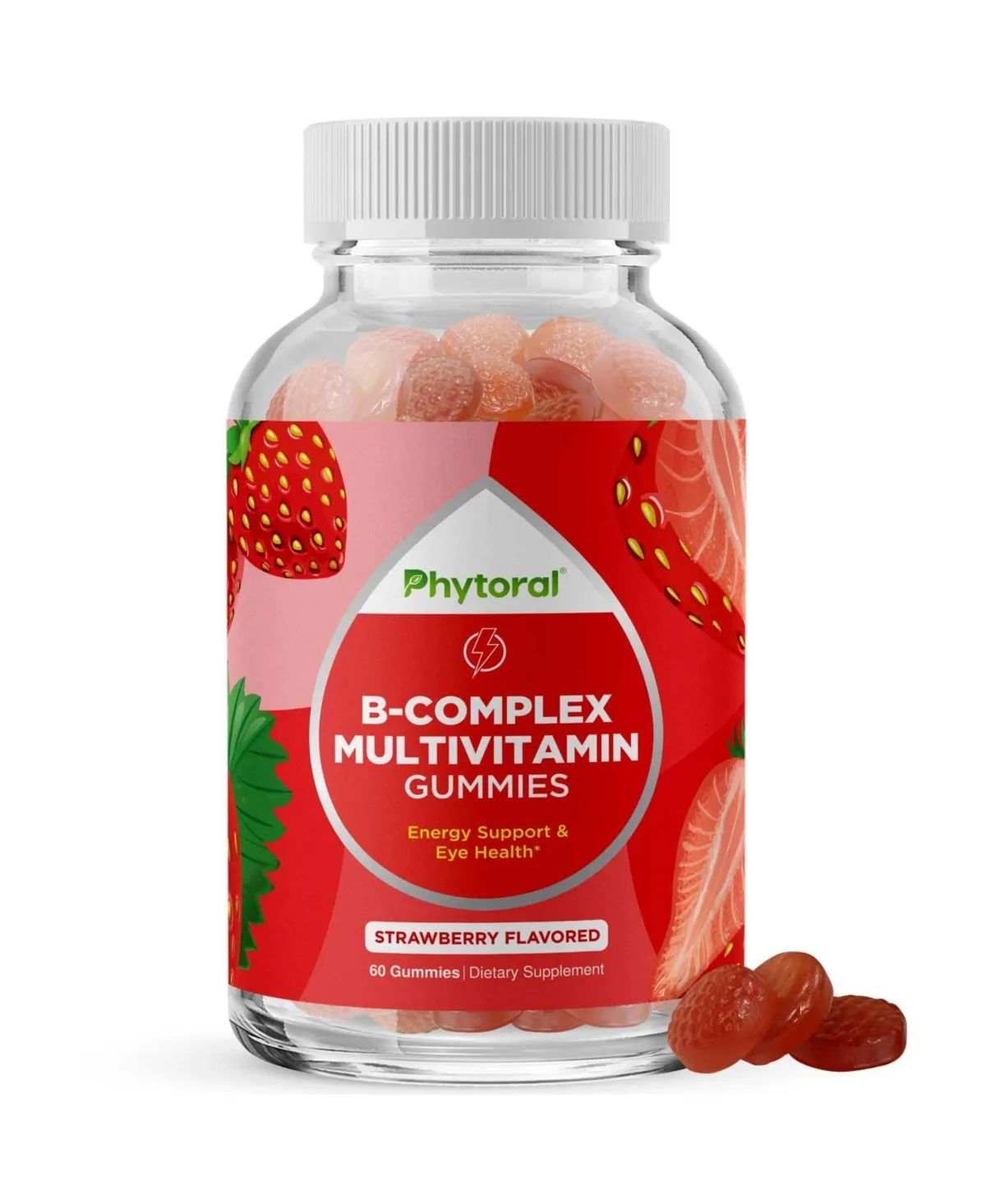 Nitric Oxide Beet Root Gummies, Energy and Heart Health Support with B12, Non-GMO, 60 Count by Phytoral