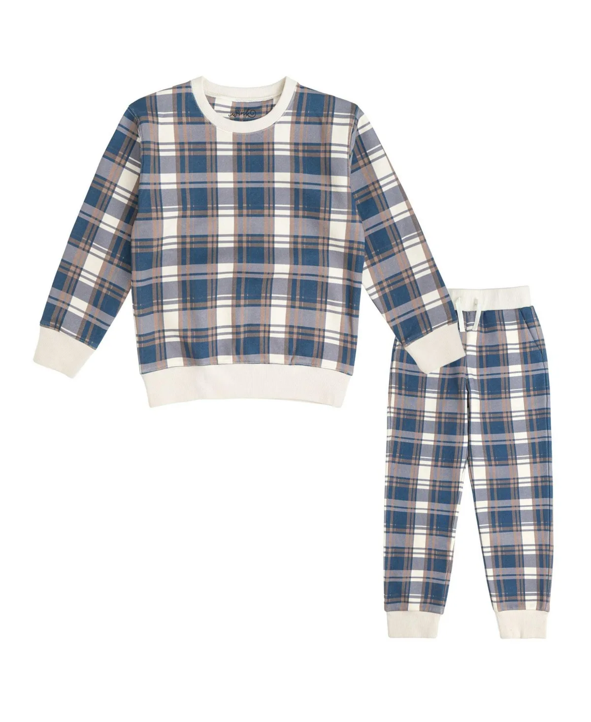 Plaid Sweatshirt and Jogger Set by Sweet Wink