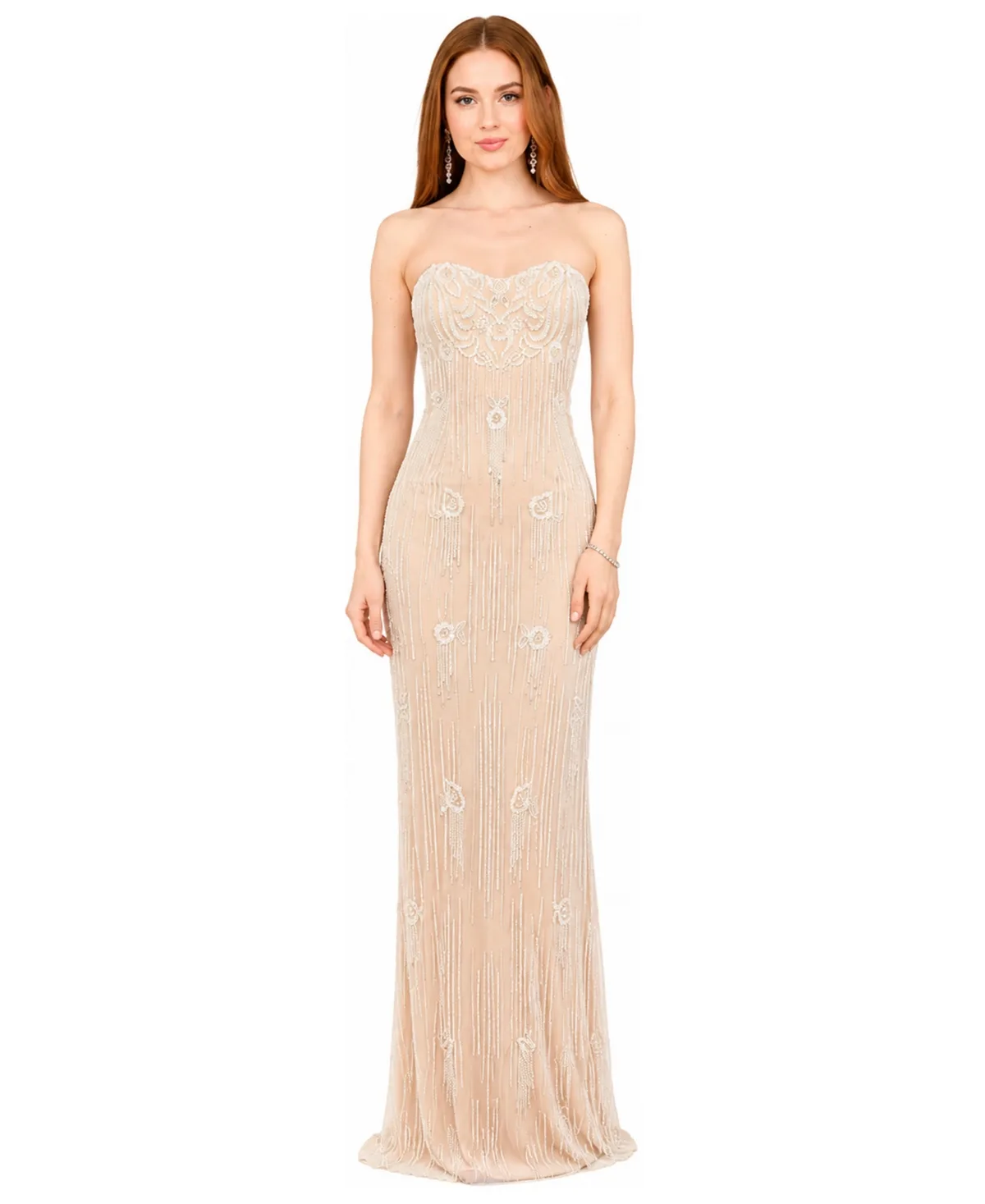Strapless Beaded Wedding Gown by Lara