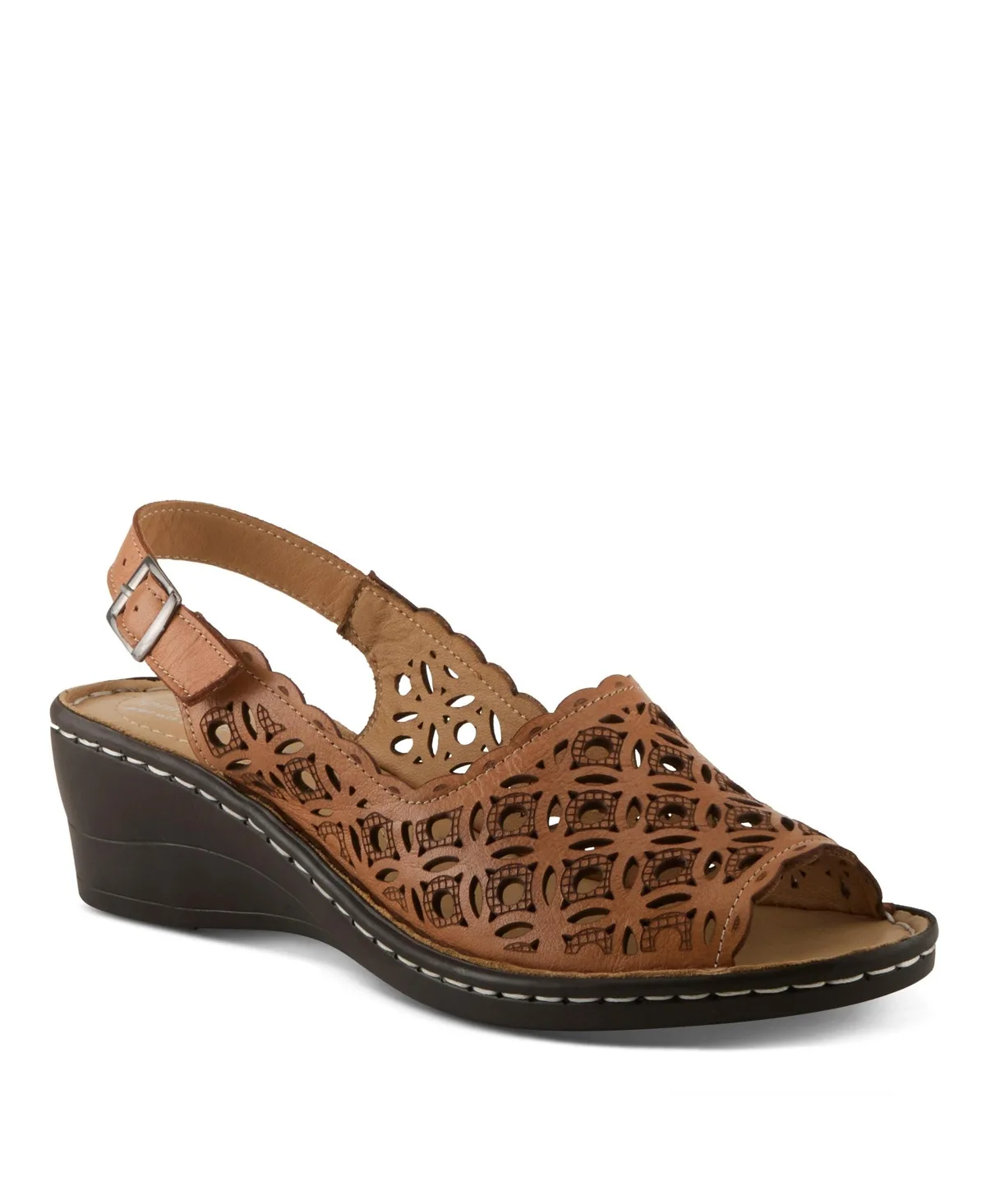 Belizana Slingback Wedge with Laser-Cut Detail by Spring Step
