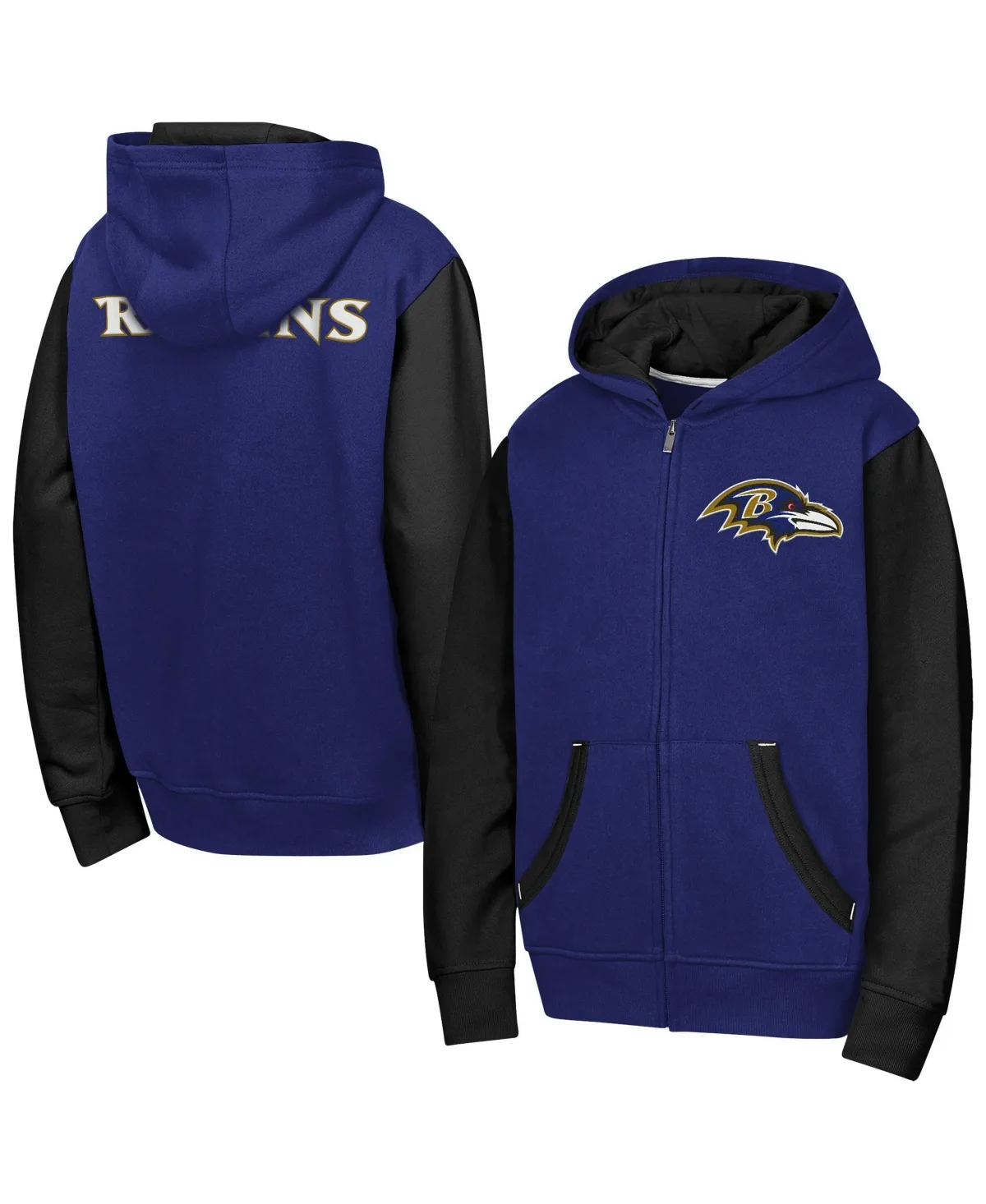 Baltimore Ravens Stadium Colorblock Full-Zip Hoodie by Outerstuff