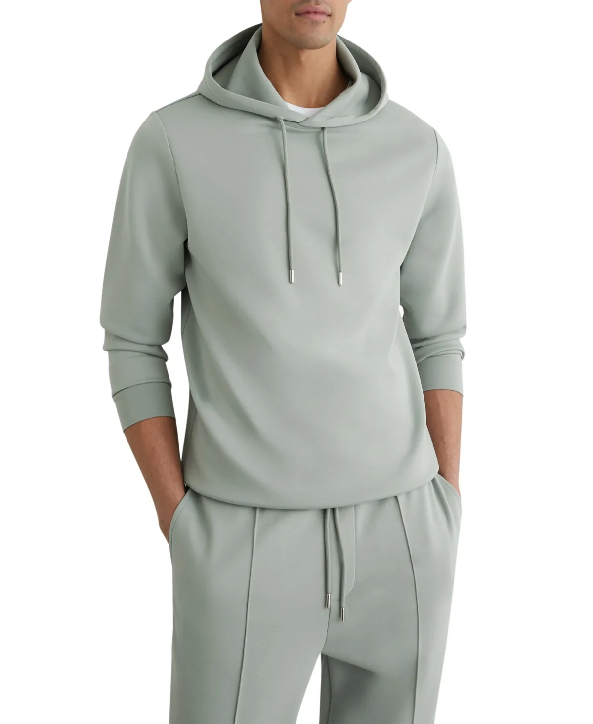 Fabien Premium Interlock Jersey Drawstring Hood Hoodie by Reiss