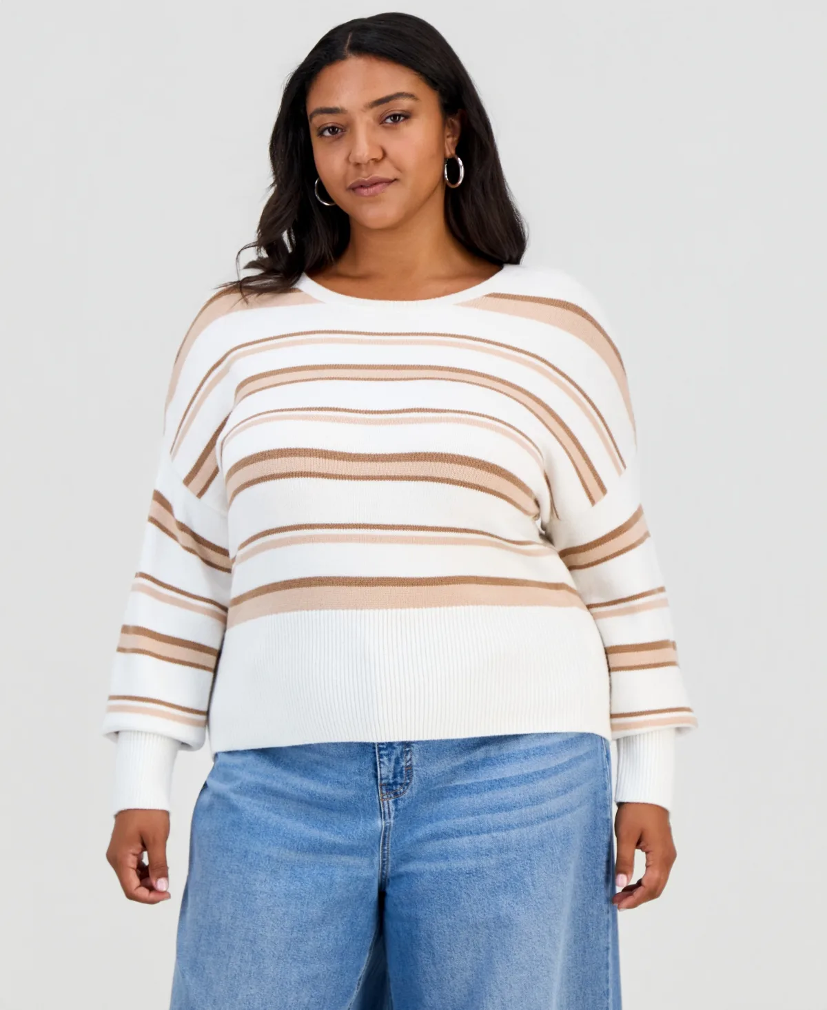 Striped Crewneck Long-Sleeve Sweater