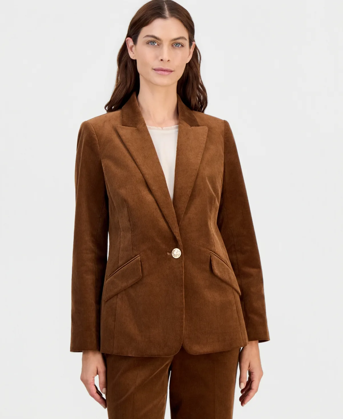 Single-Button Corduroy Jacket by Tahari