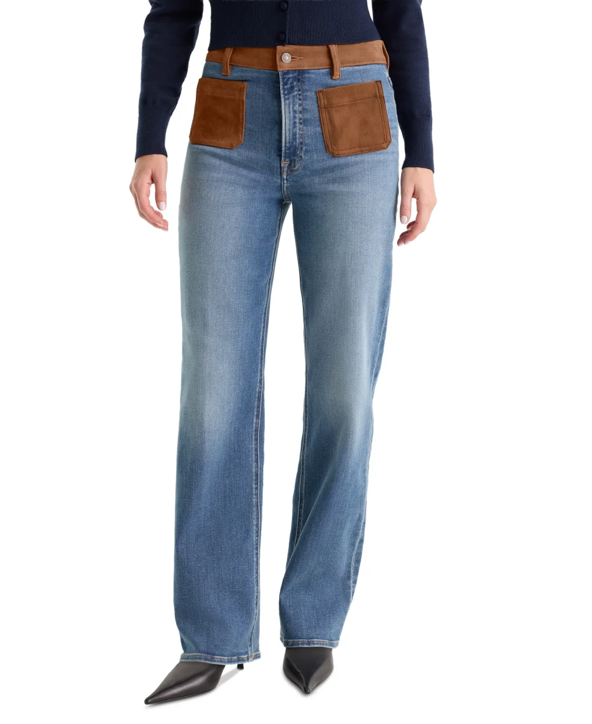 True Straight High-Waisted Straight-Leg Jeans by GOOD AMERICAN