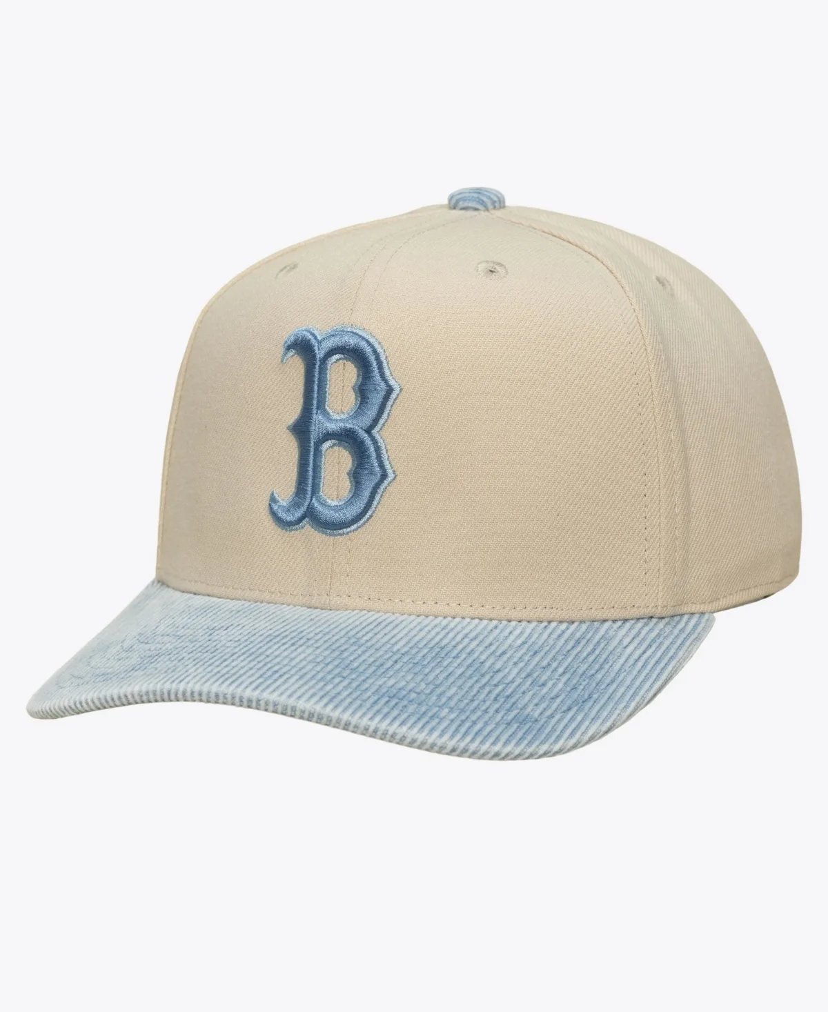 Boston Red Sox Washed Corduroy Snapback Pro Crown Baseball Cap by Mitchell & Ness