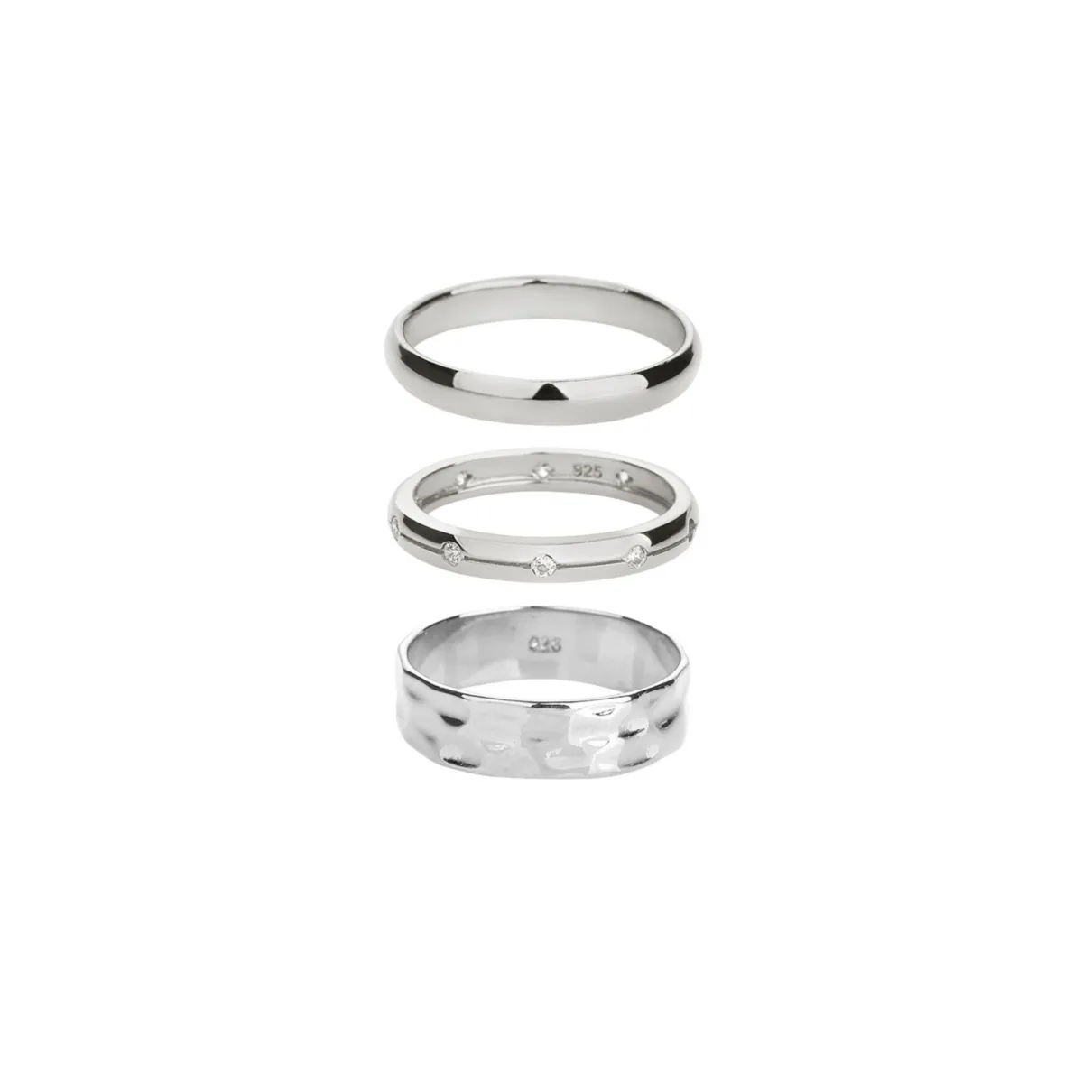 18K Gold Plated Sterling Silver Sleek and Chic Ring Set by Bearfruit Jewelry