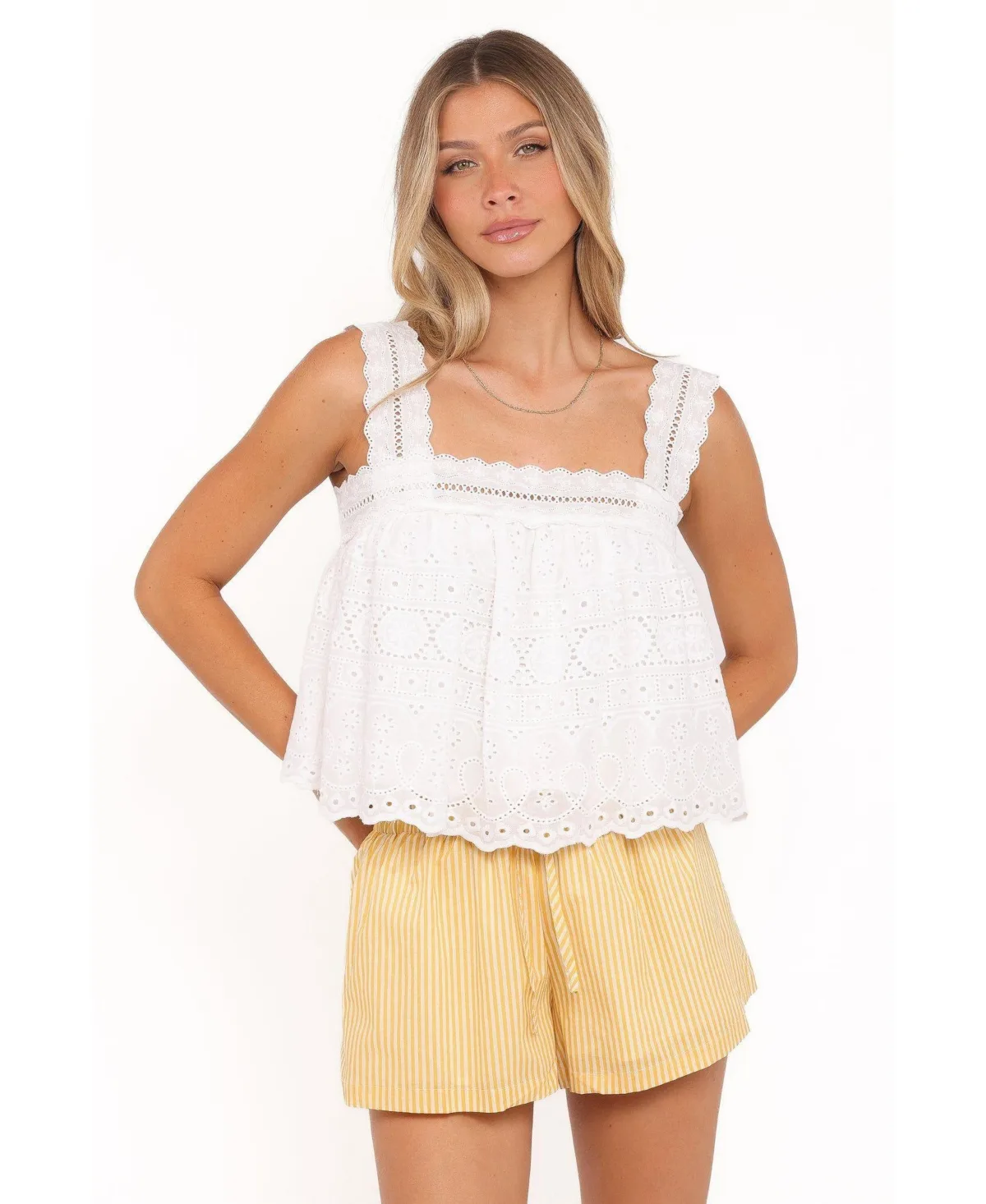 Aideen Eyelet Top by Petal and Pup