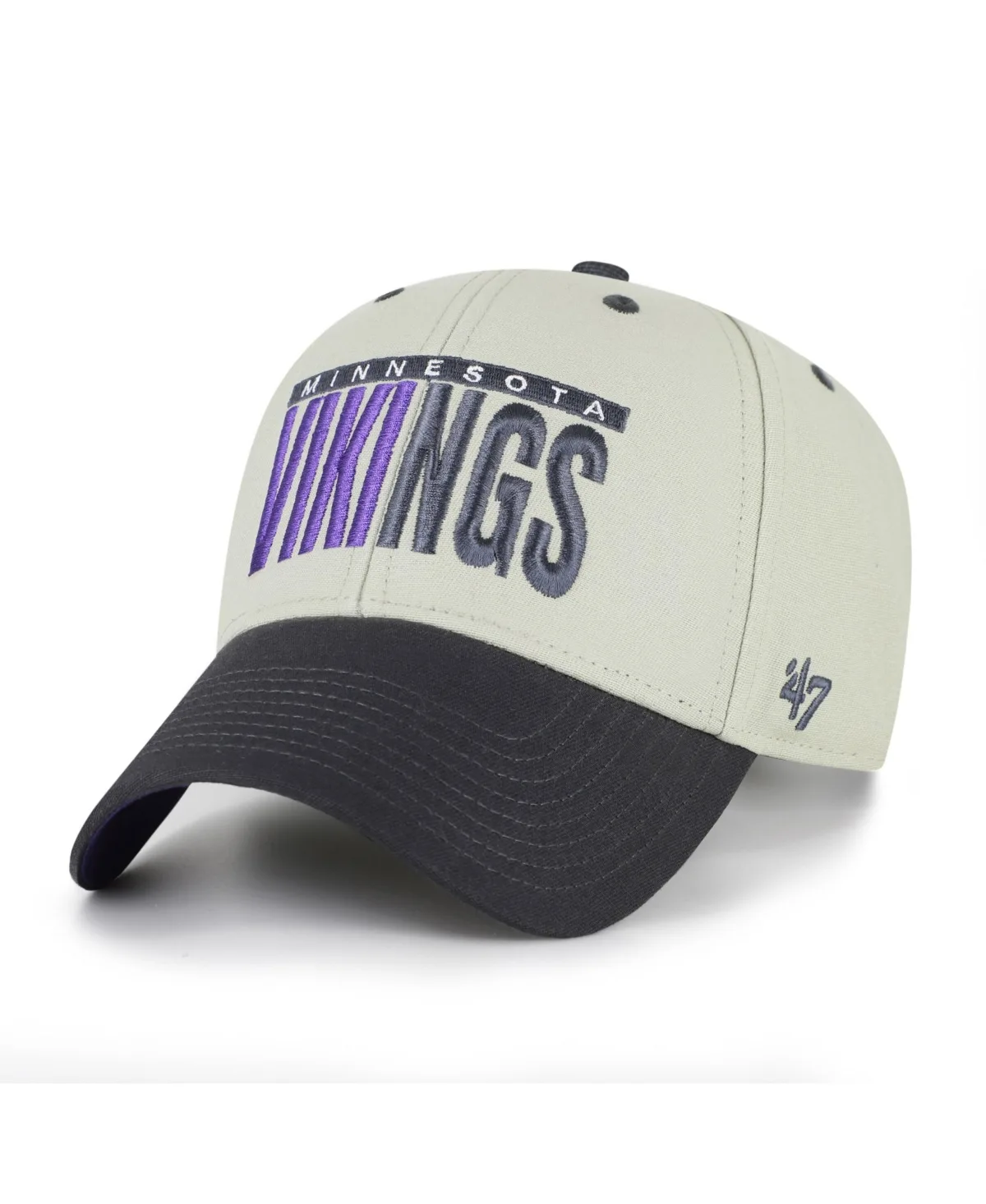 Minnesota Vikings Half Block Text Mvp Structured Adjustable Baseball Cap by 47 Brand