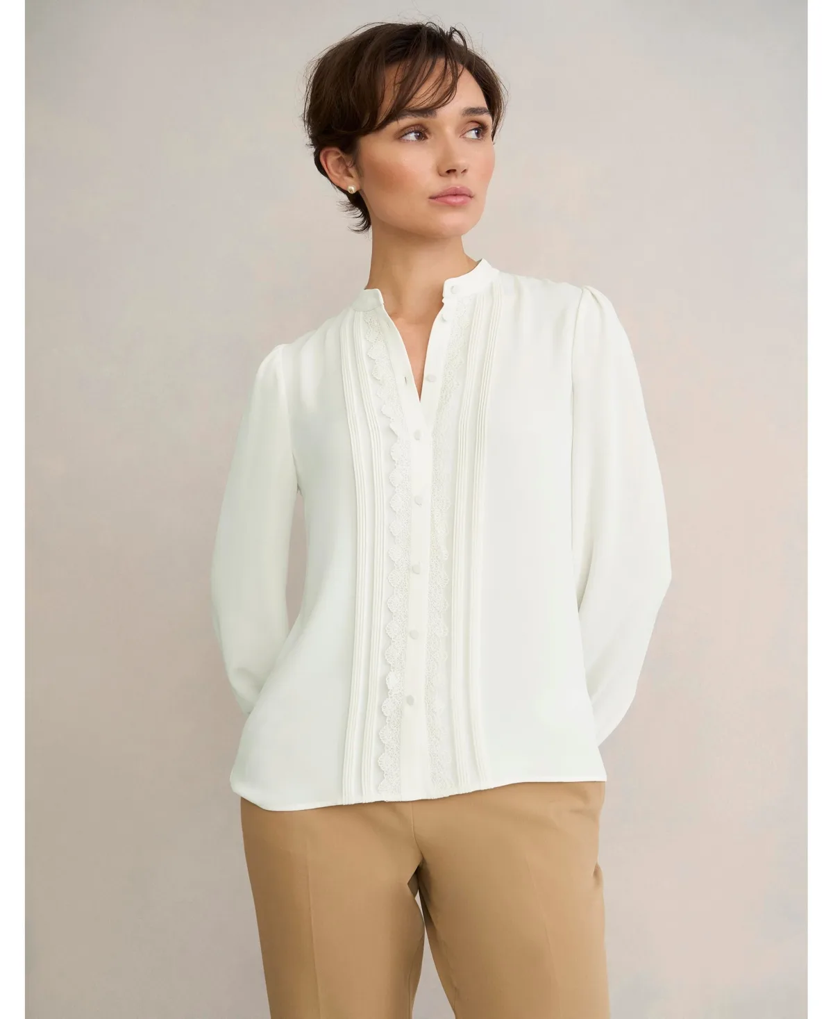 Dominica Lace Trim Blouse by Hobbs London