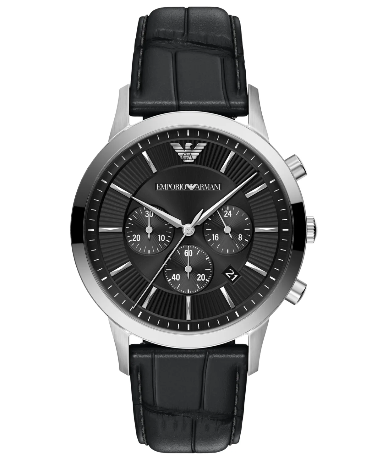 Emporio Armani Archetipo Chronograph Leather Watch 43mm by Armani
