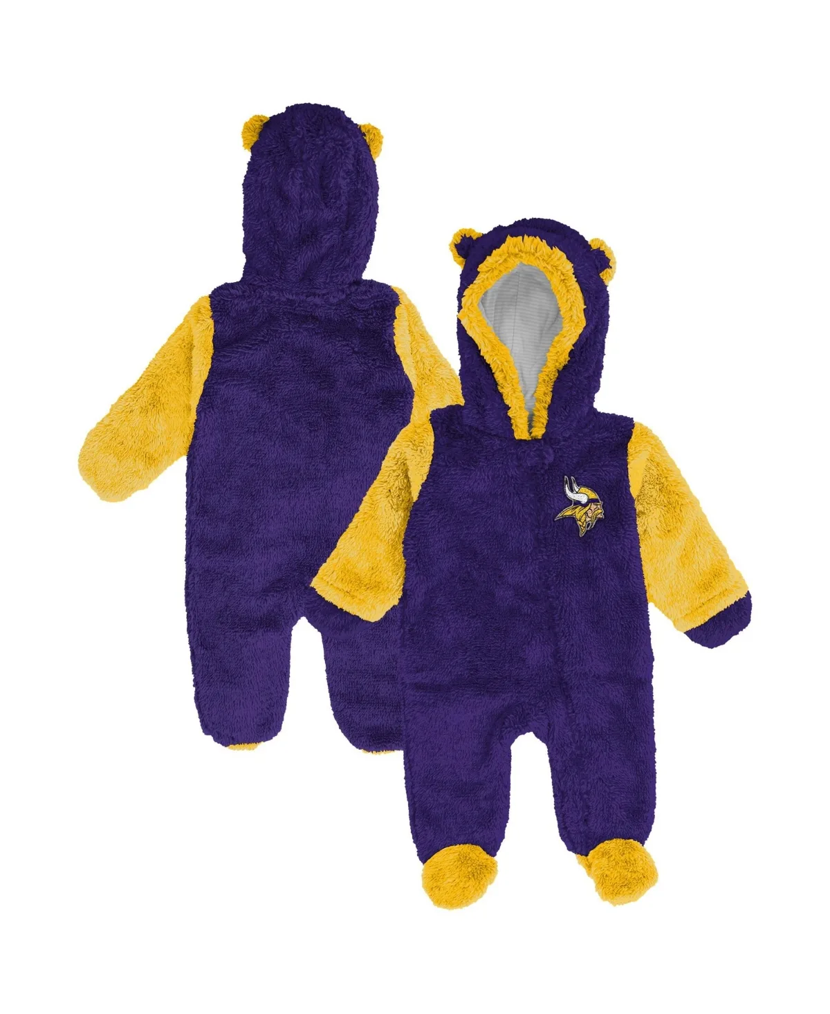 Stay Napping Minnesota Vikings Fleece Full-Zip Onesie by Outerstuff
