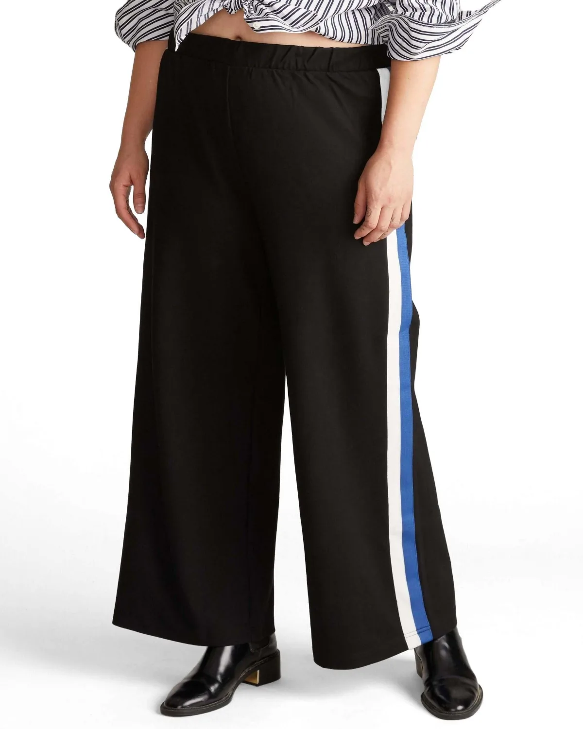 Wide Leg Stripe Ponte Pants by Universal Standard