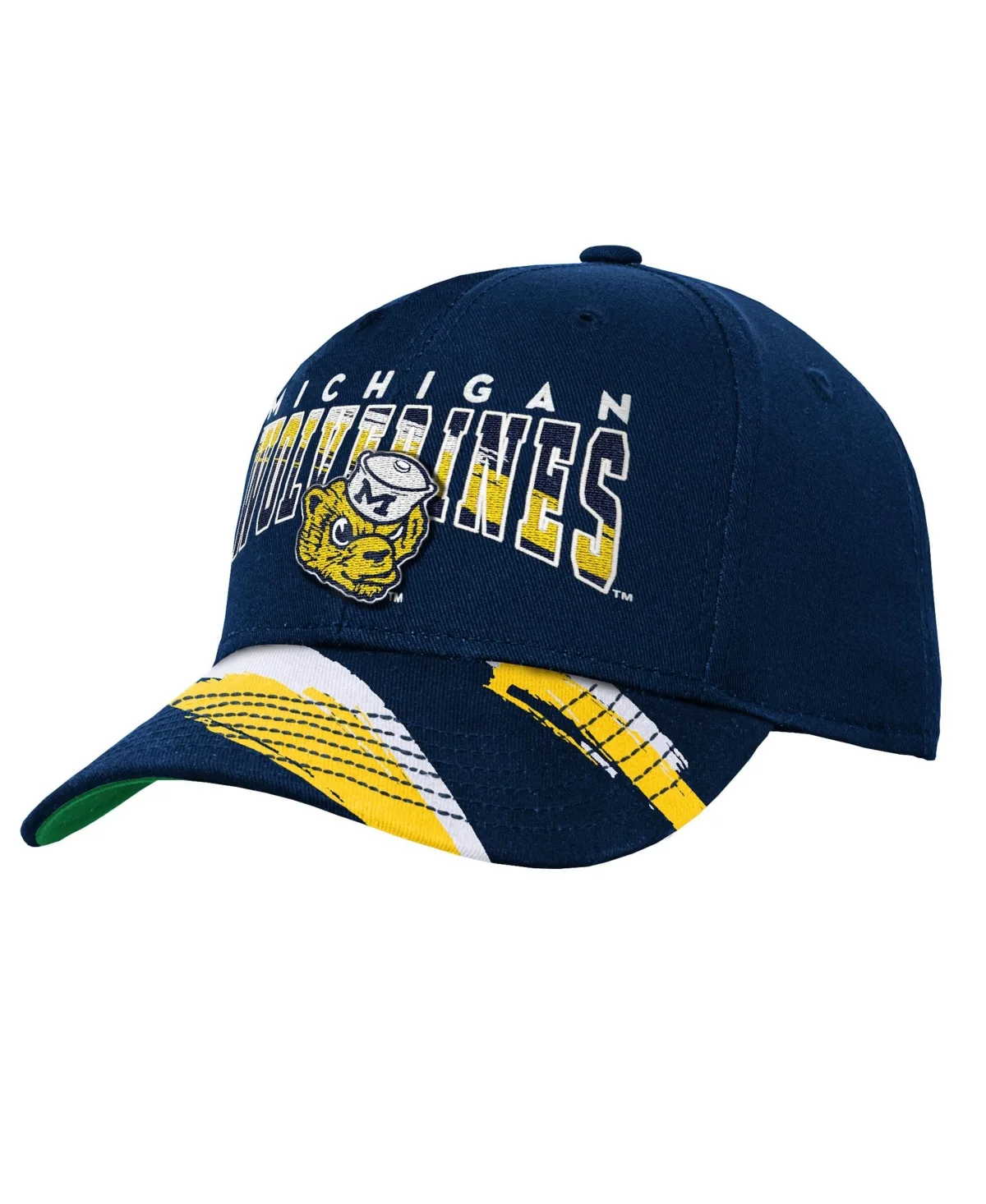 Michigan Wolverines Mascot Streaks Pro Crown Adjustable Hat by Mitchell & Ness
