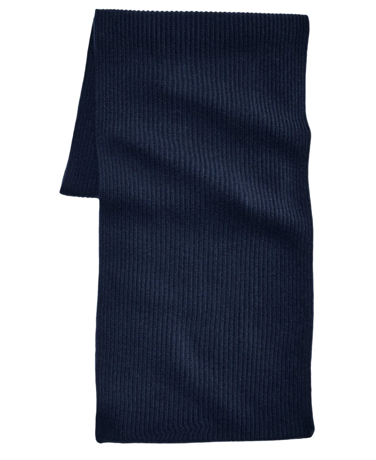 Cashmere Ribbed-Knit Straight-Line Scarf, 63L x 11.5W