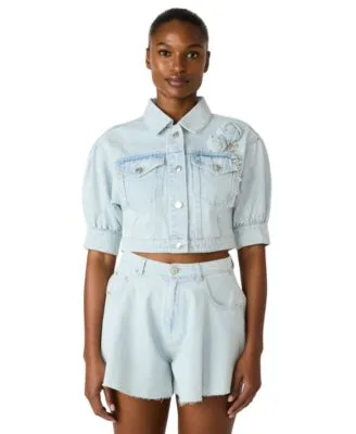Serafina Collared Jacket Soph Low Rise Shorts - Juliette Wash by Steve Madden