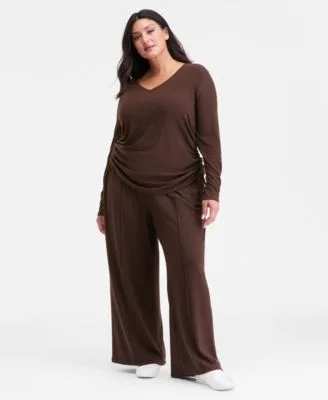 Side Tie Top Wide Leg Pants by INC International Concepts