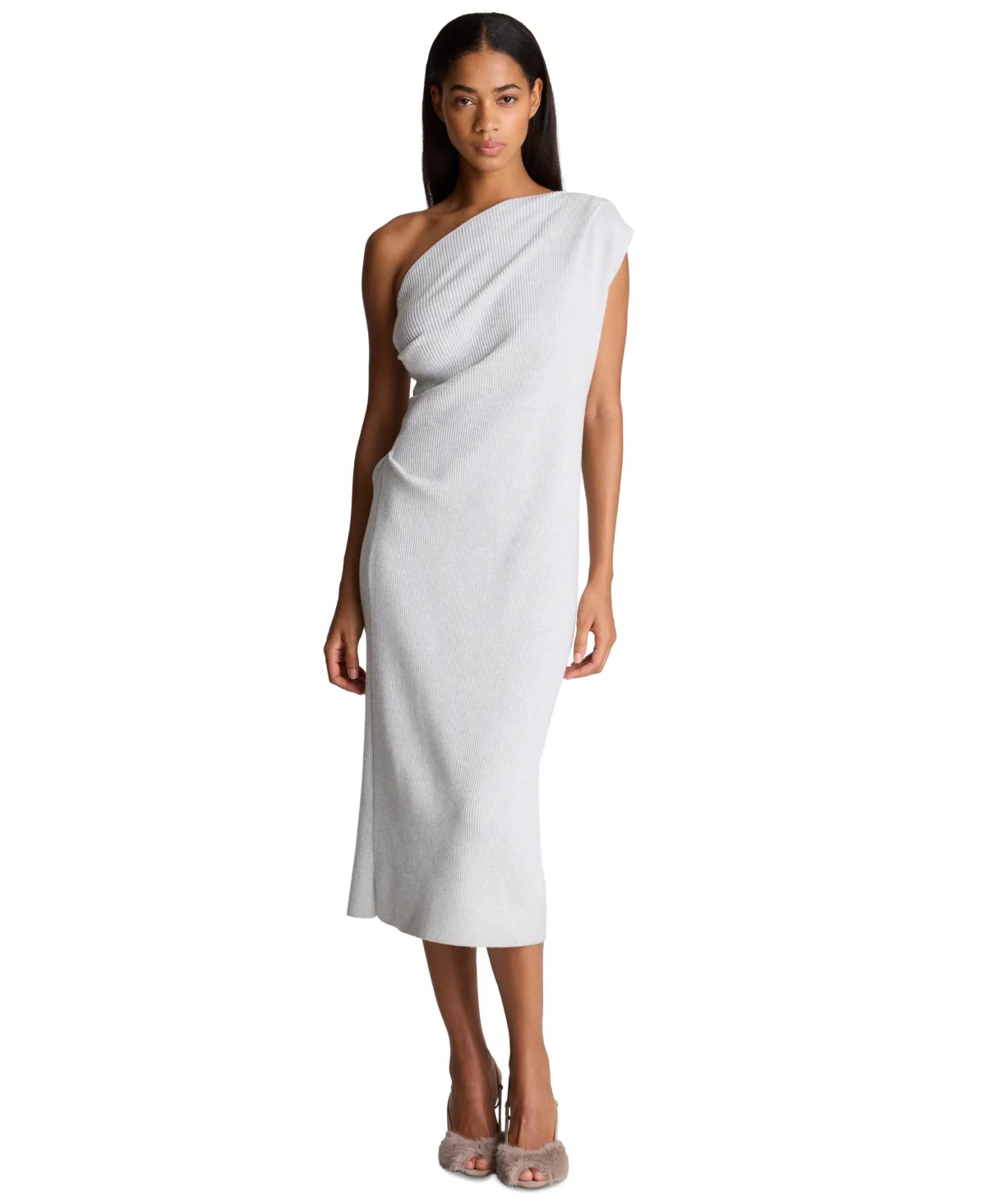 One-Shoulder Sleeveless Midi Sweater Dress by Kenneth Cole