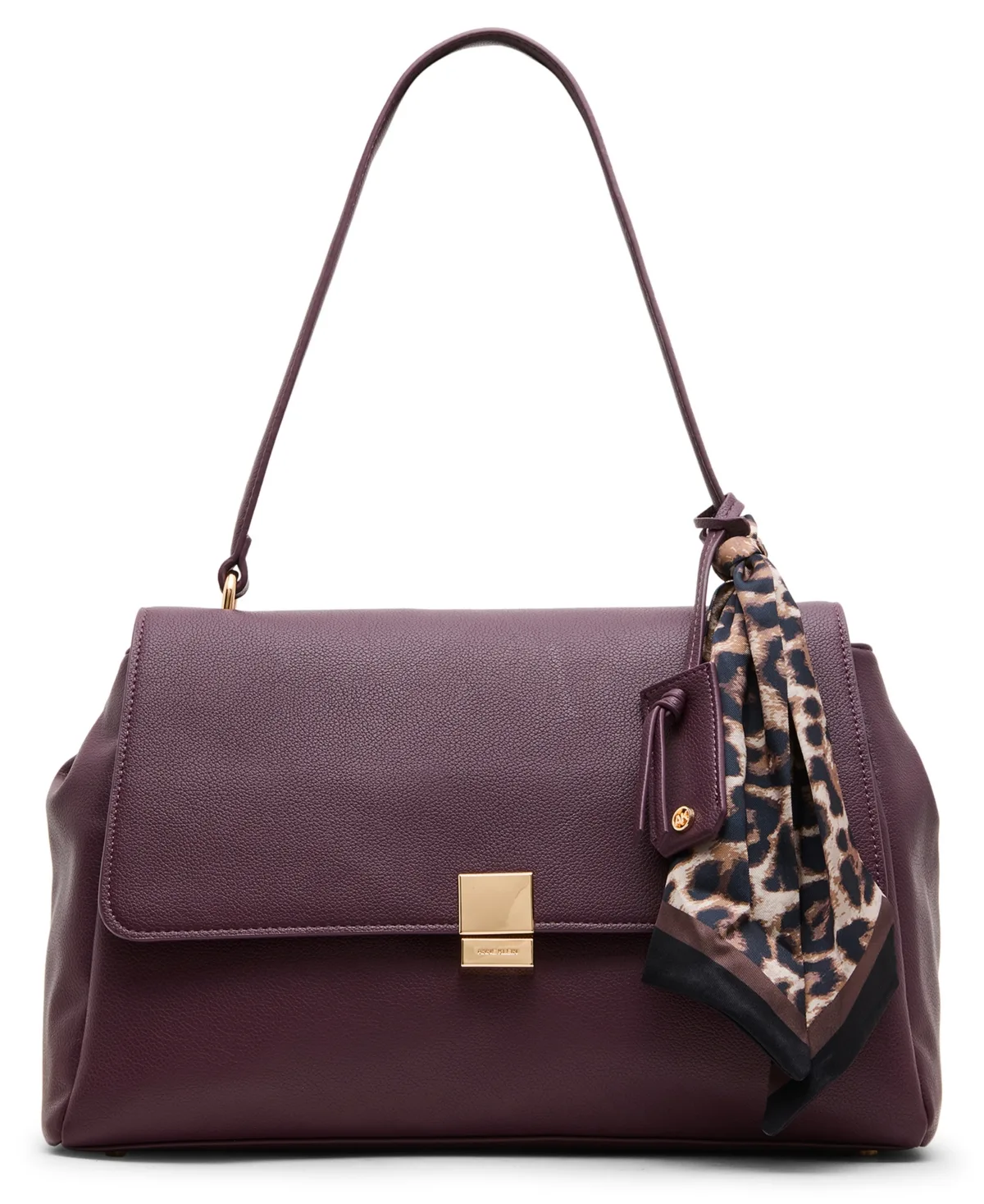 Medium Gold-Tone Scarf Shoulder Handbag by Anne Klein