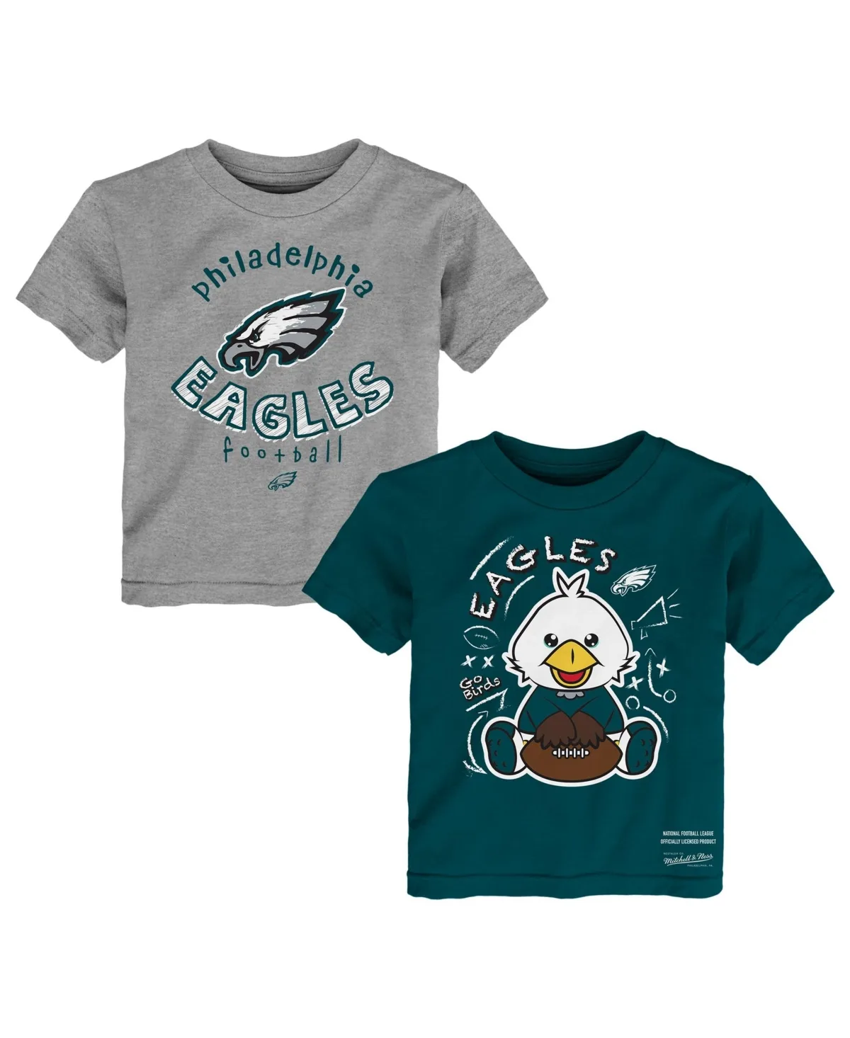 Philadelphia Eagles Two-Pack Sketched Up T-Shirt Set by Mitchell & Ness