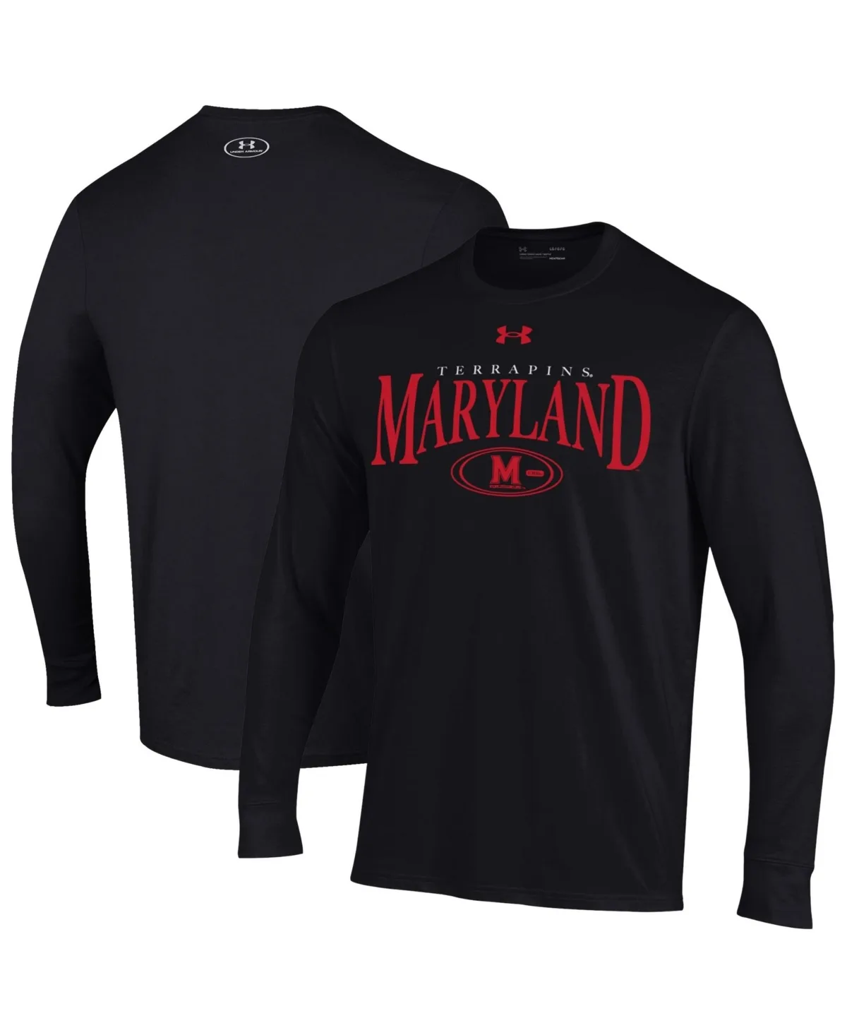 Maryland Terrapins Ua Performance Cotton-Blend Collegiate Long-Sleeve Screen-Print Graphics T-Shirt by Under Armour