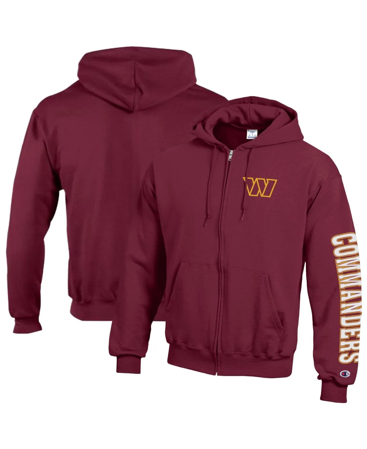 Washington Commanders Power Blend Fleece Full-Zip Hoodie by Champion