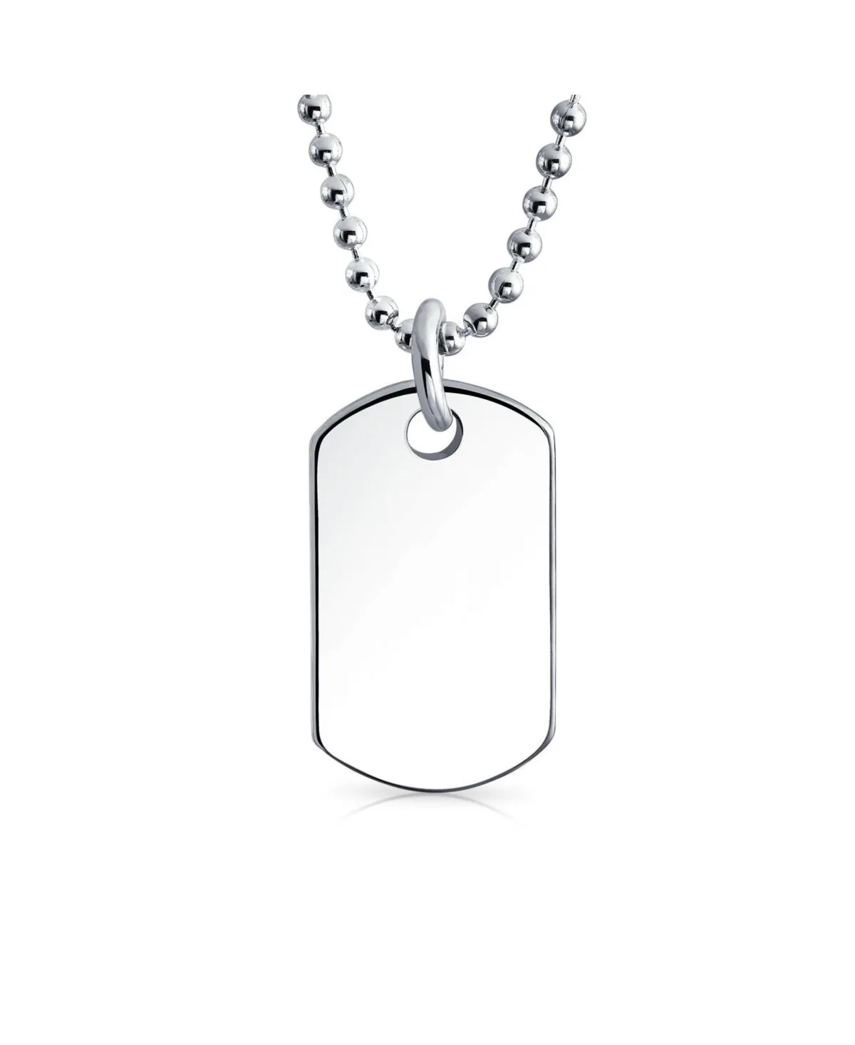 Army Dog Tag Blank Pendant Necklace.925 Sterling Silver with Ball Chain 16 Inch by Bling Jewelry