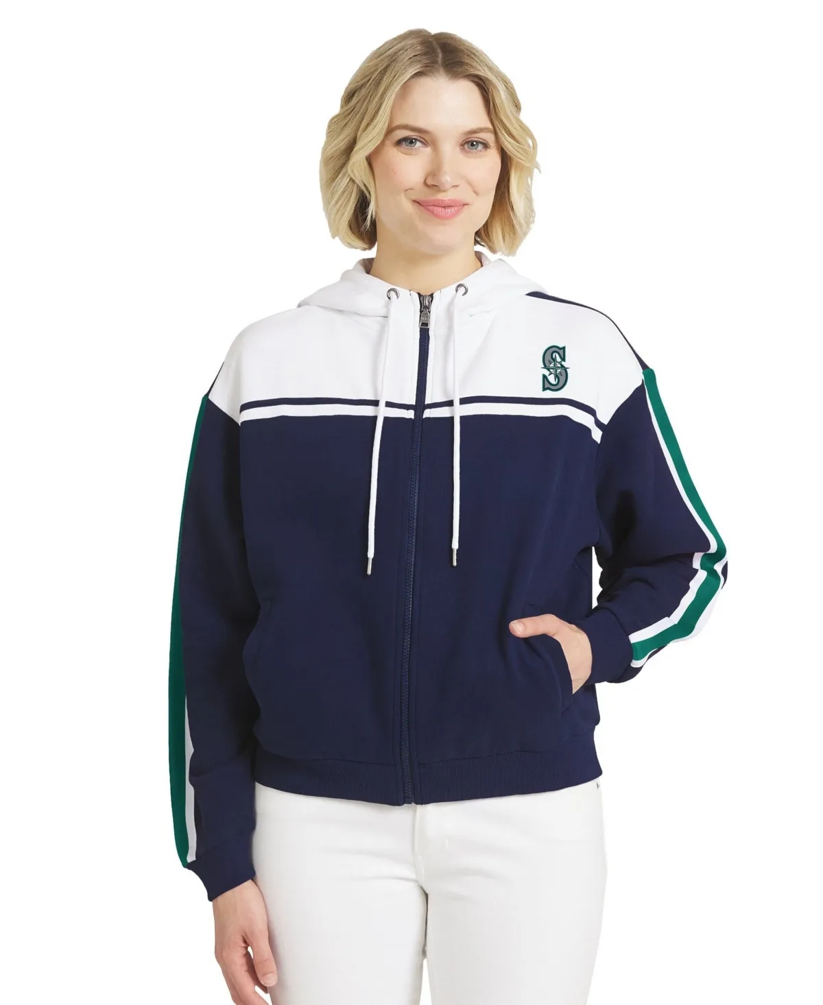 Wear by Erin Andrews Seattle Mariners Full-Zip Colorblock Hoodie by Wear by Erin Andrews