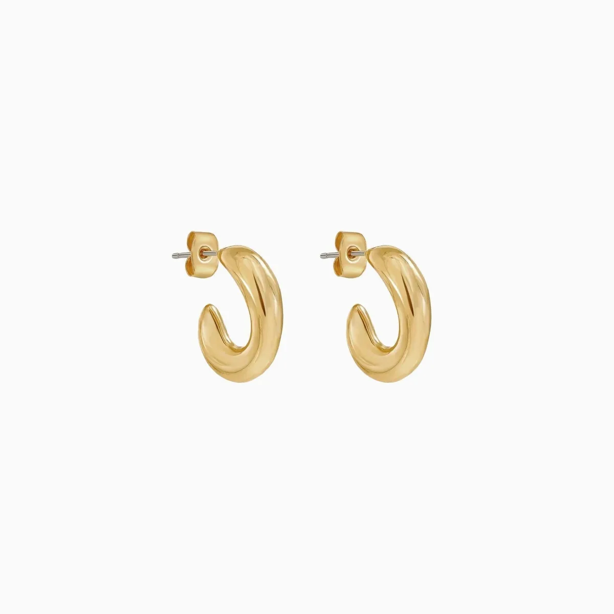 Josh & Chloe Milia Arc Hoop Earrings 14k Gold Plated Minimal Daily Wear