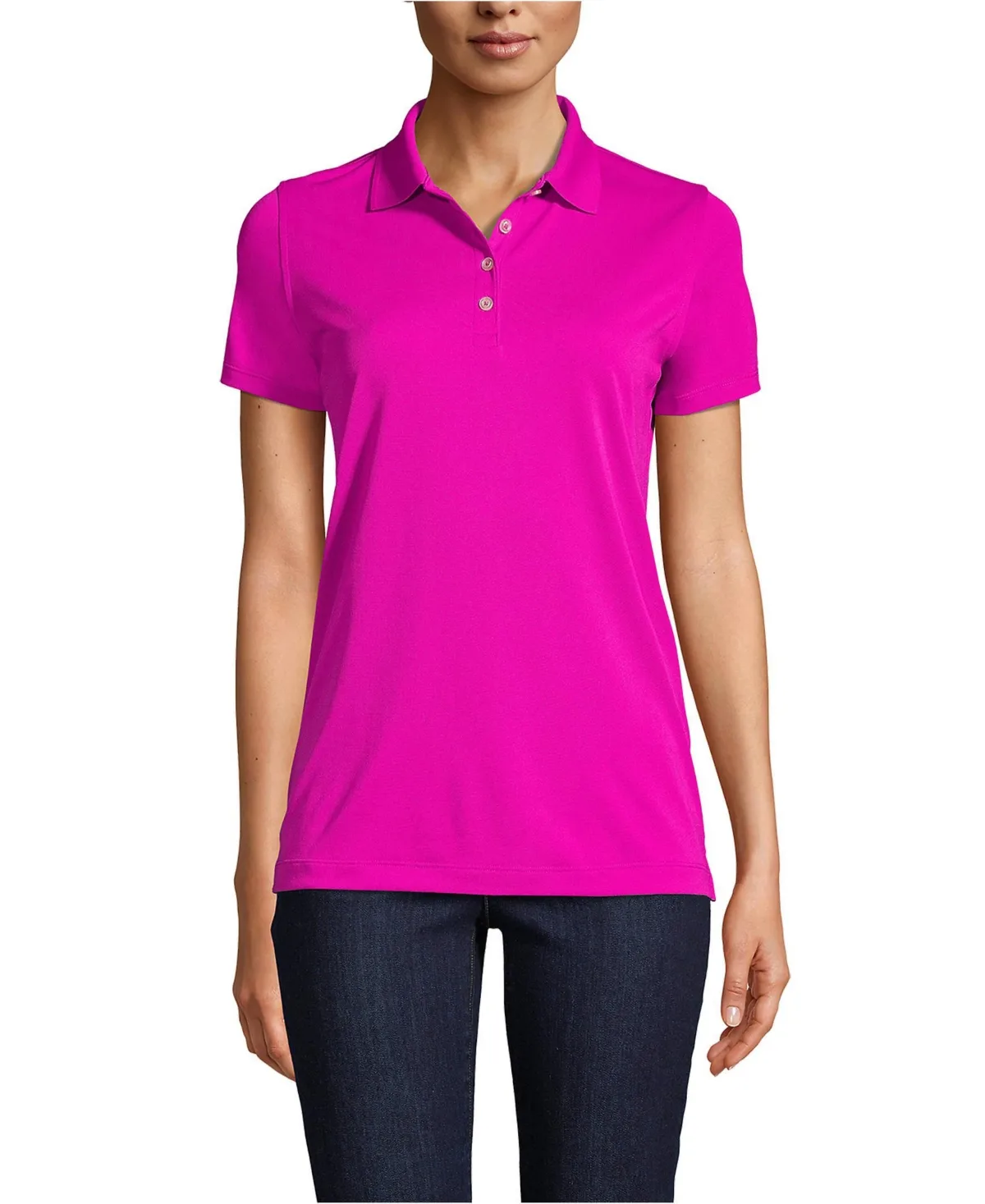 Short Sleeve Polyester Polo Shirt by Lands' End