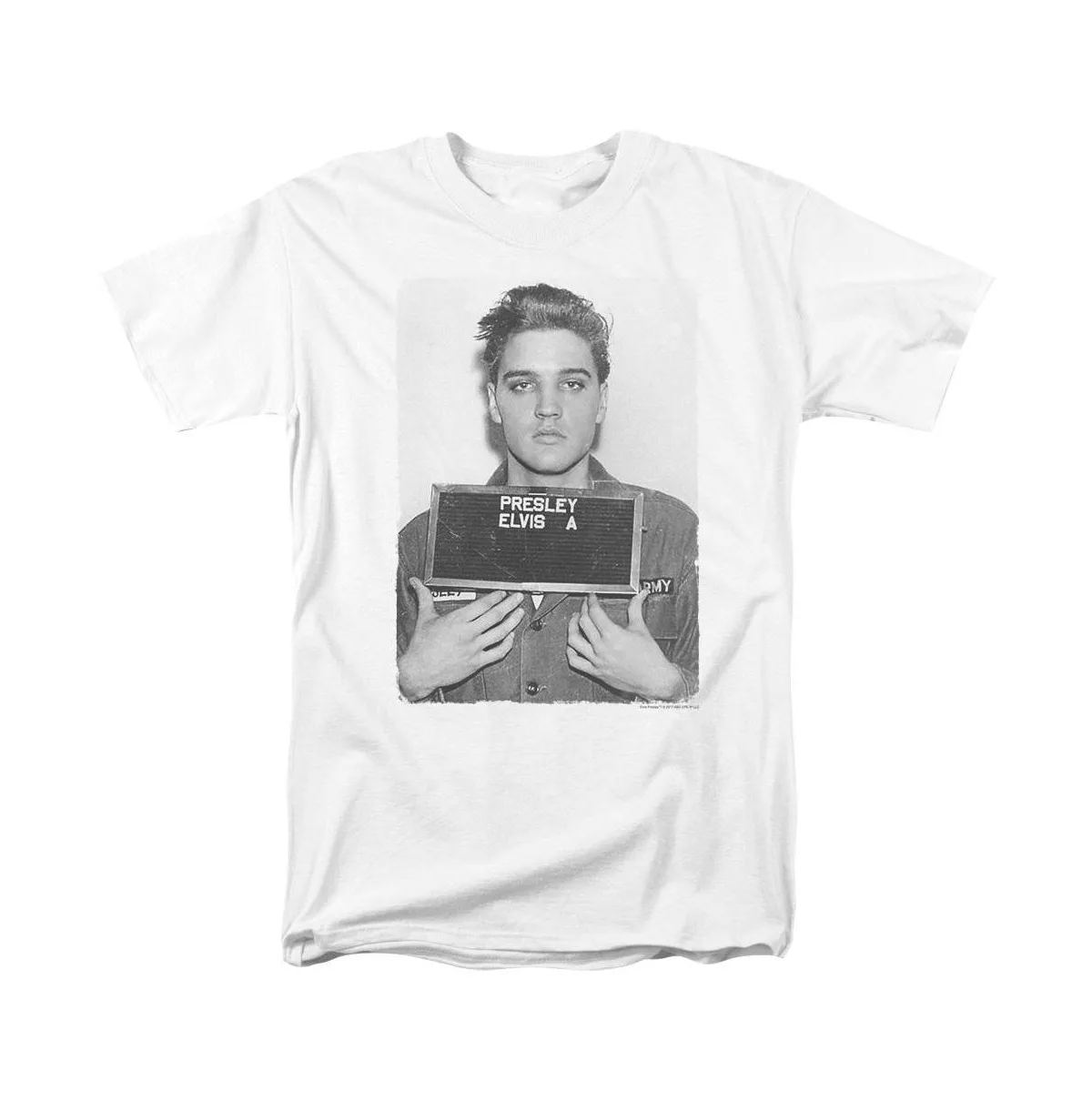 Elvis Presley Army Mug Shot Pop Culture Graphic T-Shirt by Elvis