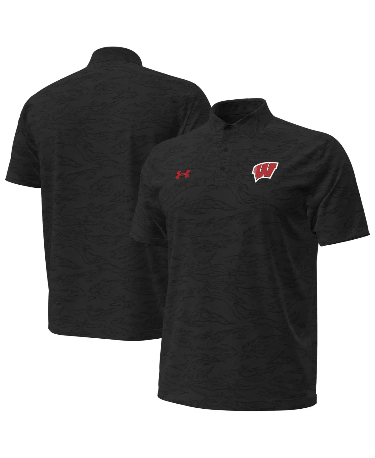 Wisconsin Badgers Drive Camo Jacquard Polo Shirt by Under Armour