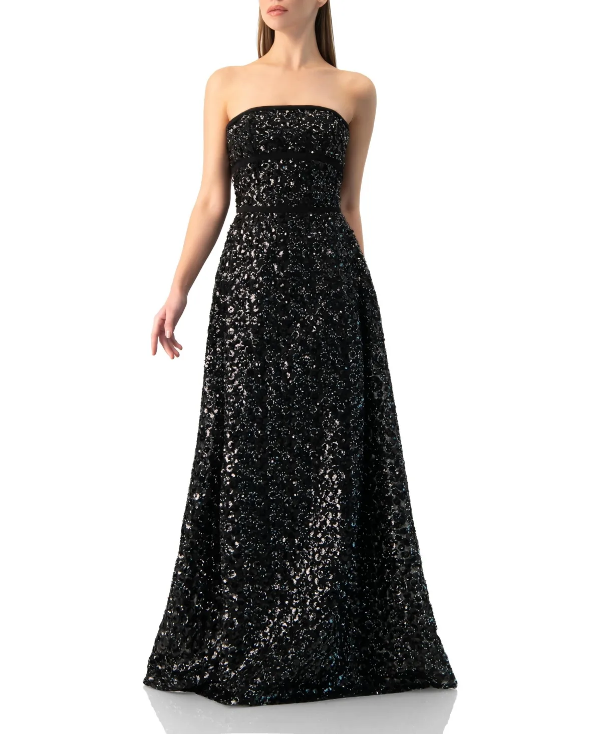 Strapless Sequin A-Line Ballgown by Ivonne