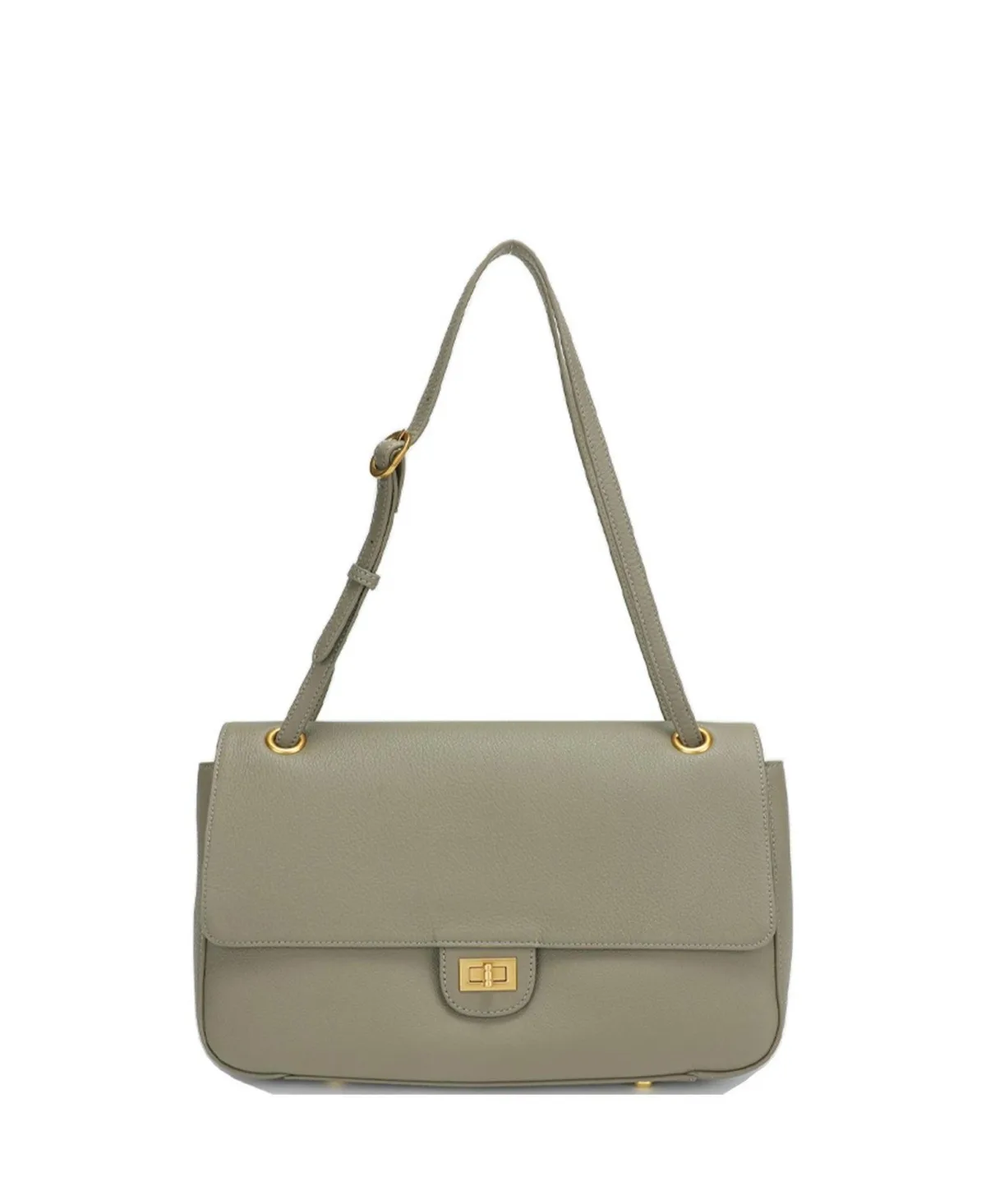 Haven Leather Flap Shoulder Bag Classic Crossbody Satchel with Adjustable Strap and Zip Pockets