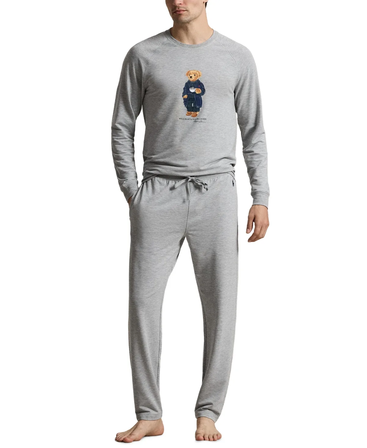 Polo Bear Long-Sleeve Crewneck Shirt and Pajama Pants, 2-Piece Set by Polo Ralph Lauren