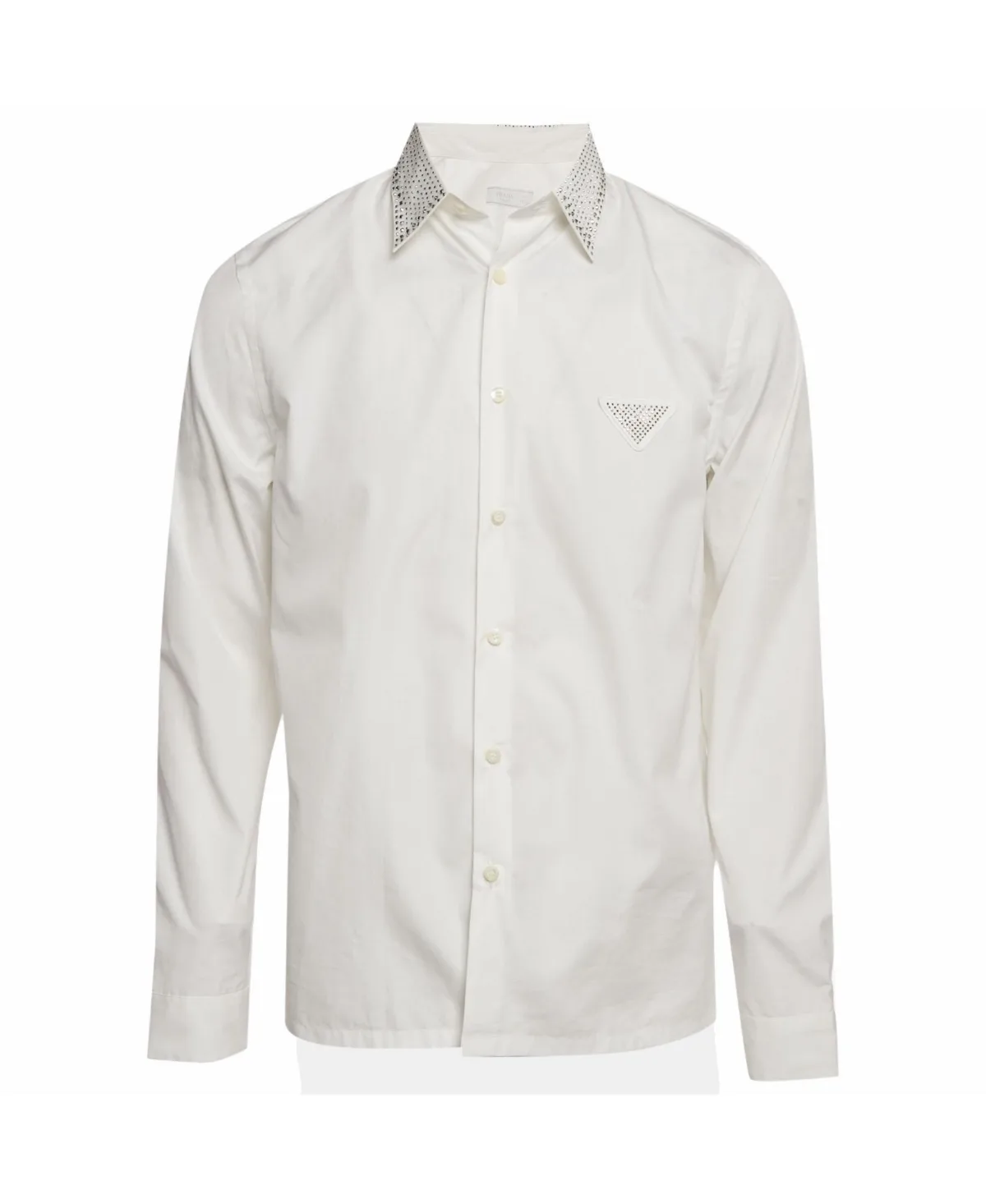 Pre-Owned Rhinestone-Embellished Cotton Dress Shirt by Prada