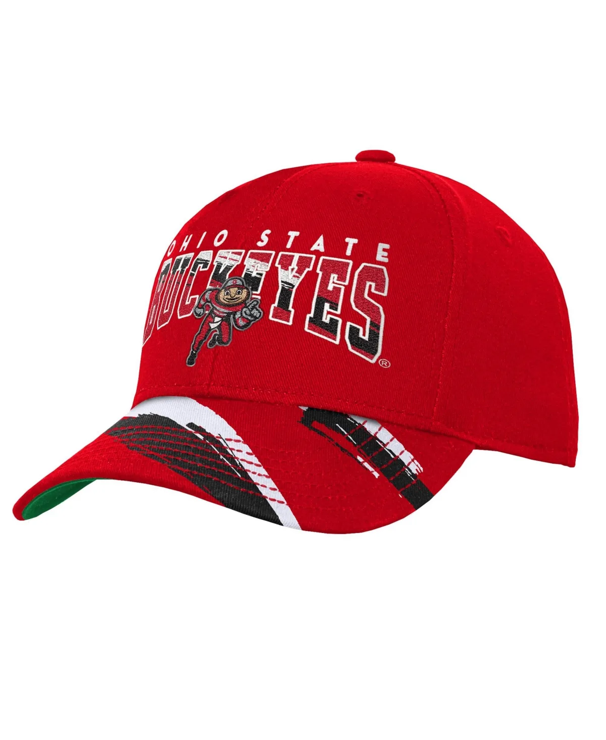 Ohio State Buckeyes Mascot Streaks Pro Crown Adjustable Hat by Mitchell & Ness