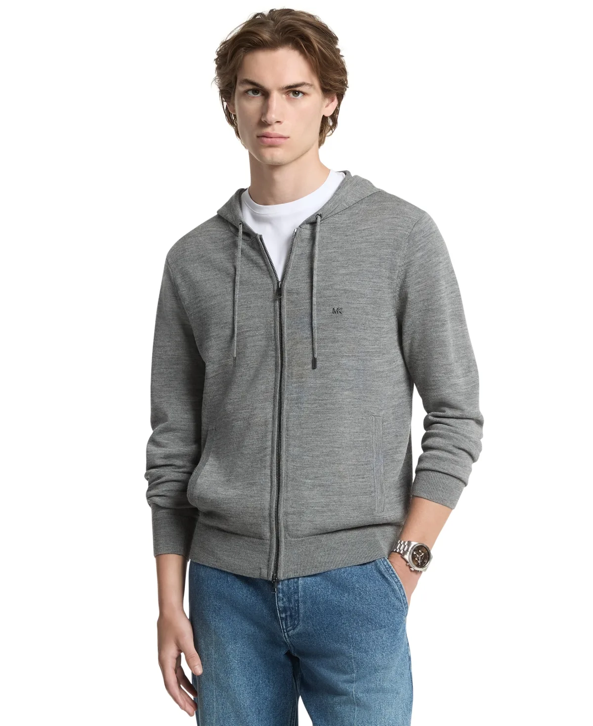 Core 12gg Merino Wool Zip-Up Hoodie by MICHAEL Michael Kors