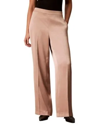 Pull on Wide Leg Satin Pants by Calvin Klein