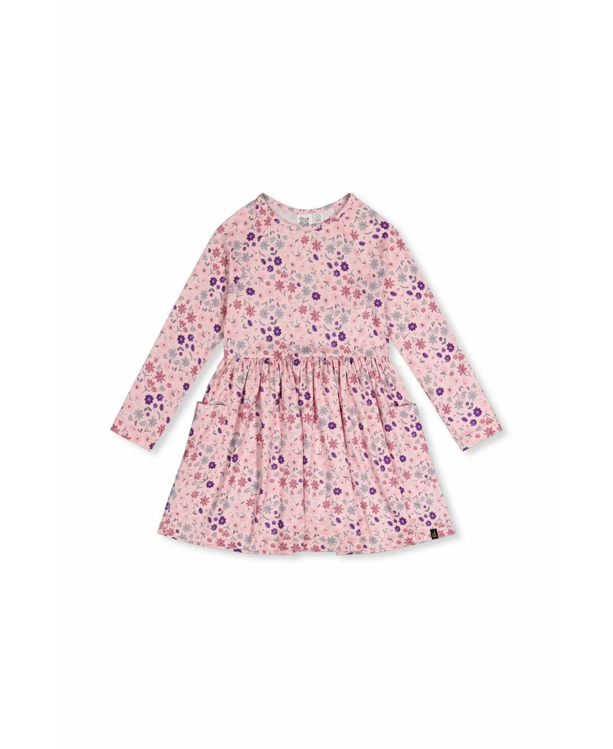 Long Sleeve Dress Print Daisies by Deux Par Deux