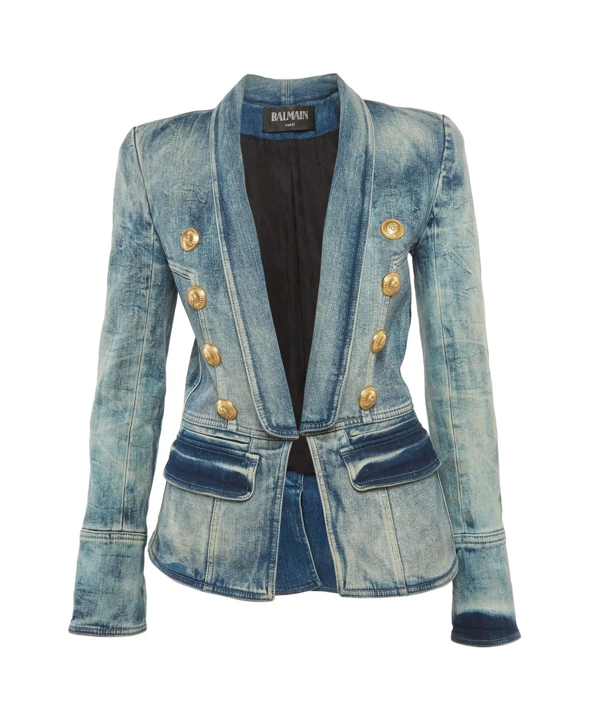 Pre-Owned Balmain Washed Denim Button Detail Jacket by Balmain