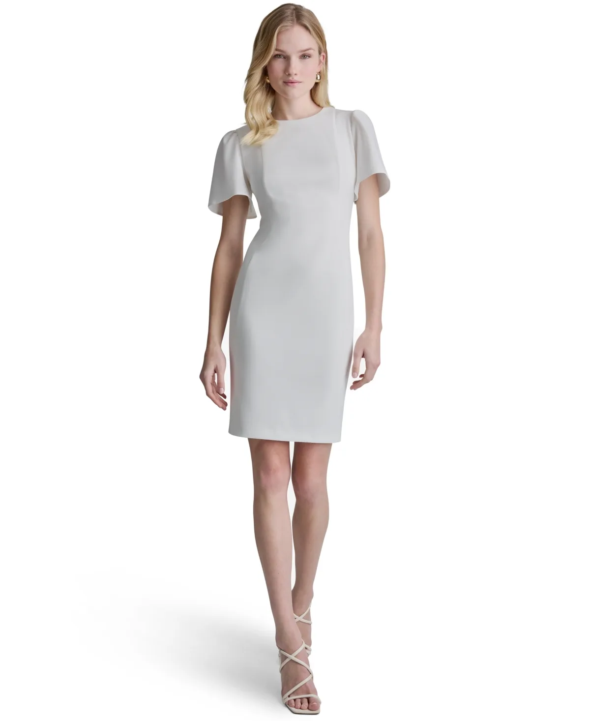 Flutter Short-Sleeve Sheath Dress
