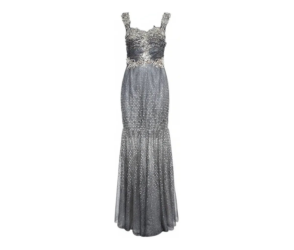 Pre-Owned Dolce & Gabbana Tulle Crystal Embellished Mermaid Evening Gown by Dolce & Gabbana
