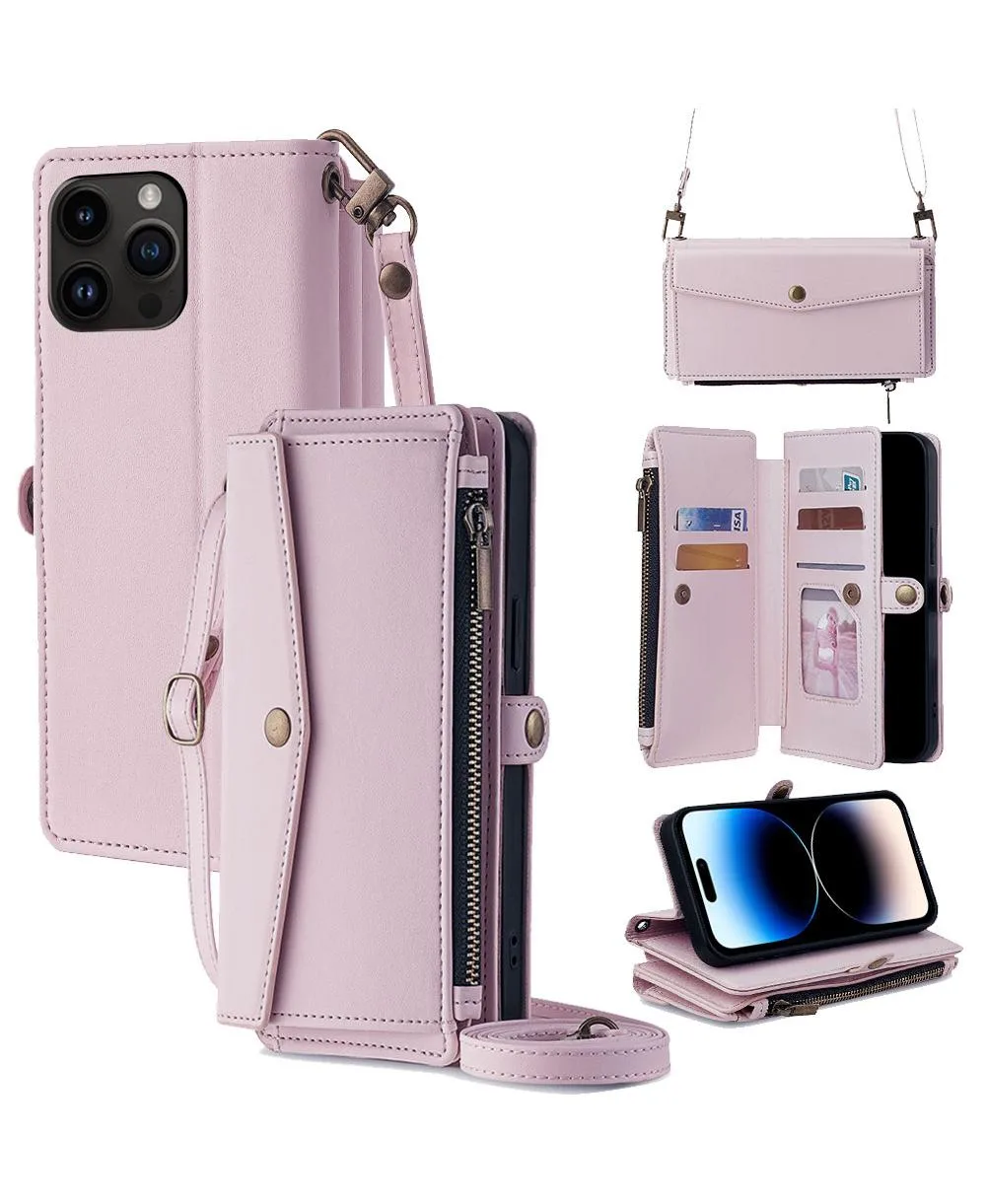 5-In-1 Crossbody Wallet Phone Case for iPhone 12-17 by Artudatech